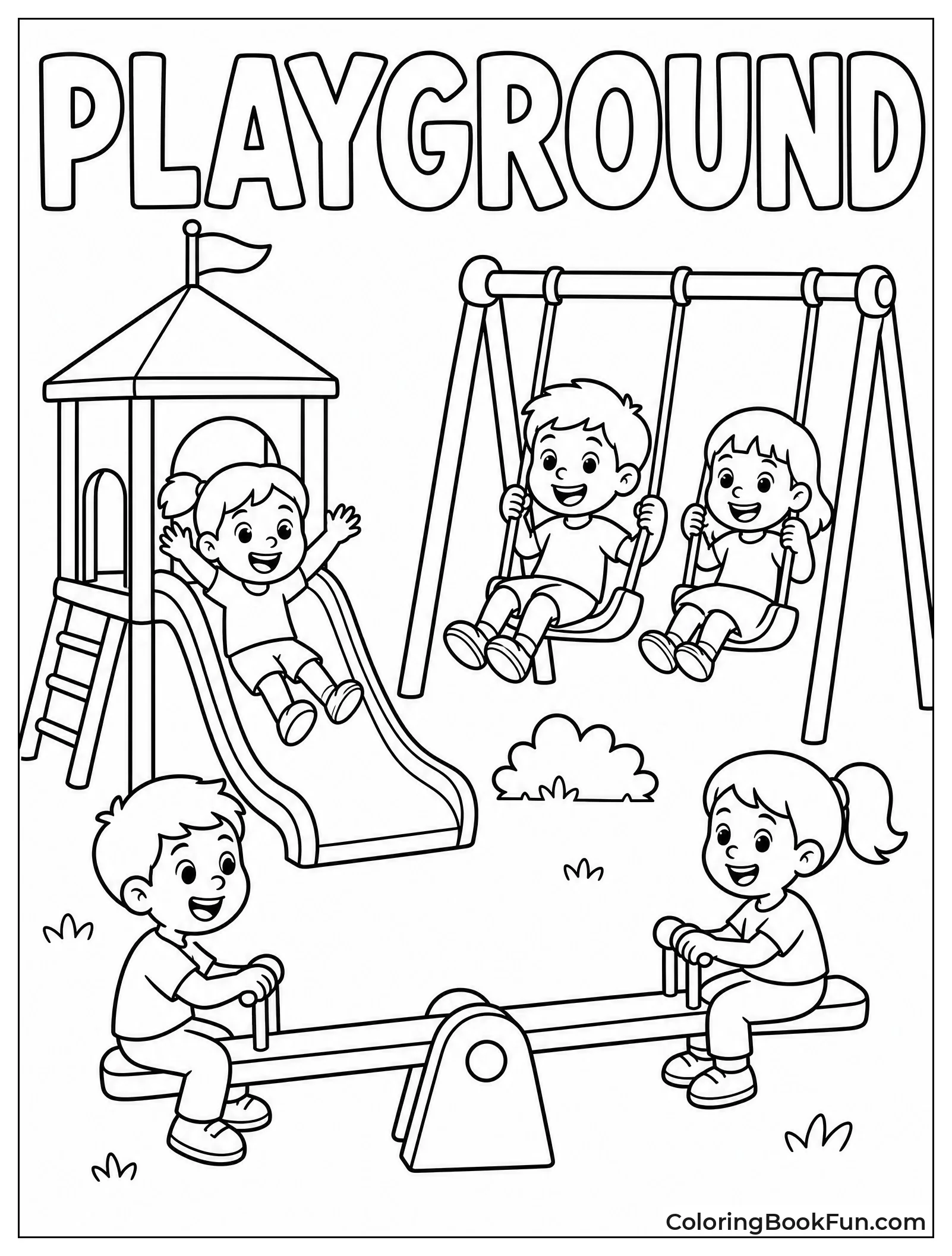 Kids Playing Together on Equipment