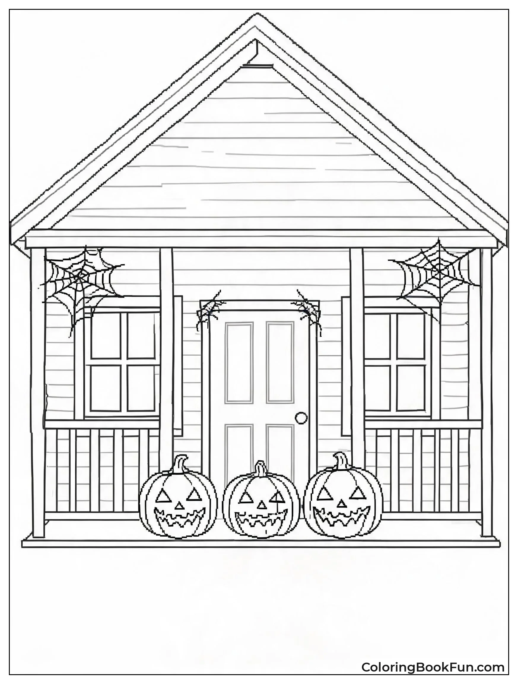 Haunted Cabin with Pumpkins