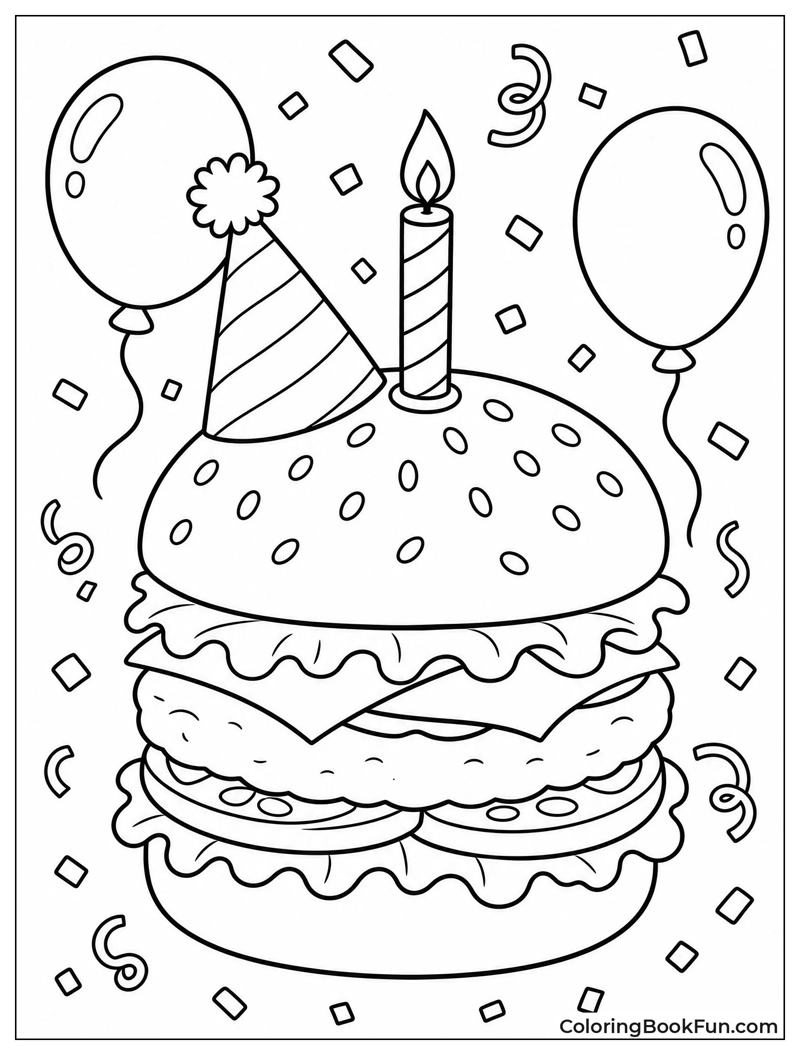 Burger Wears a Party Hat