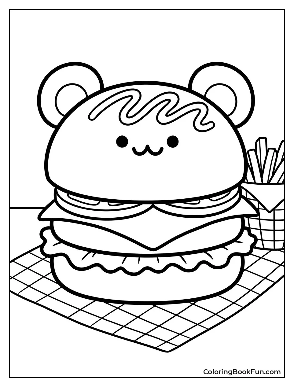 Cute Burger with Bear Ears