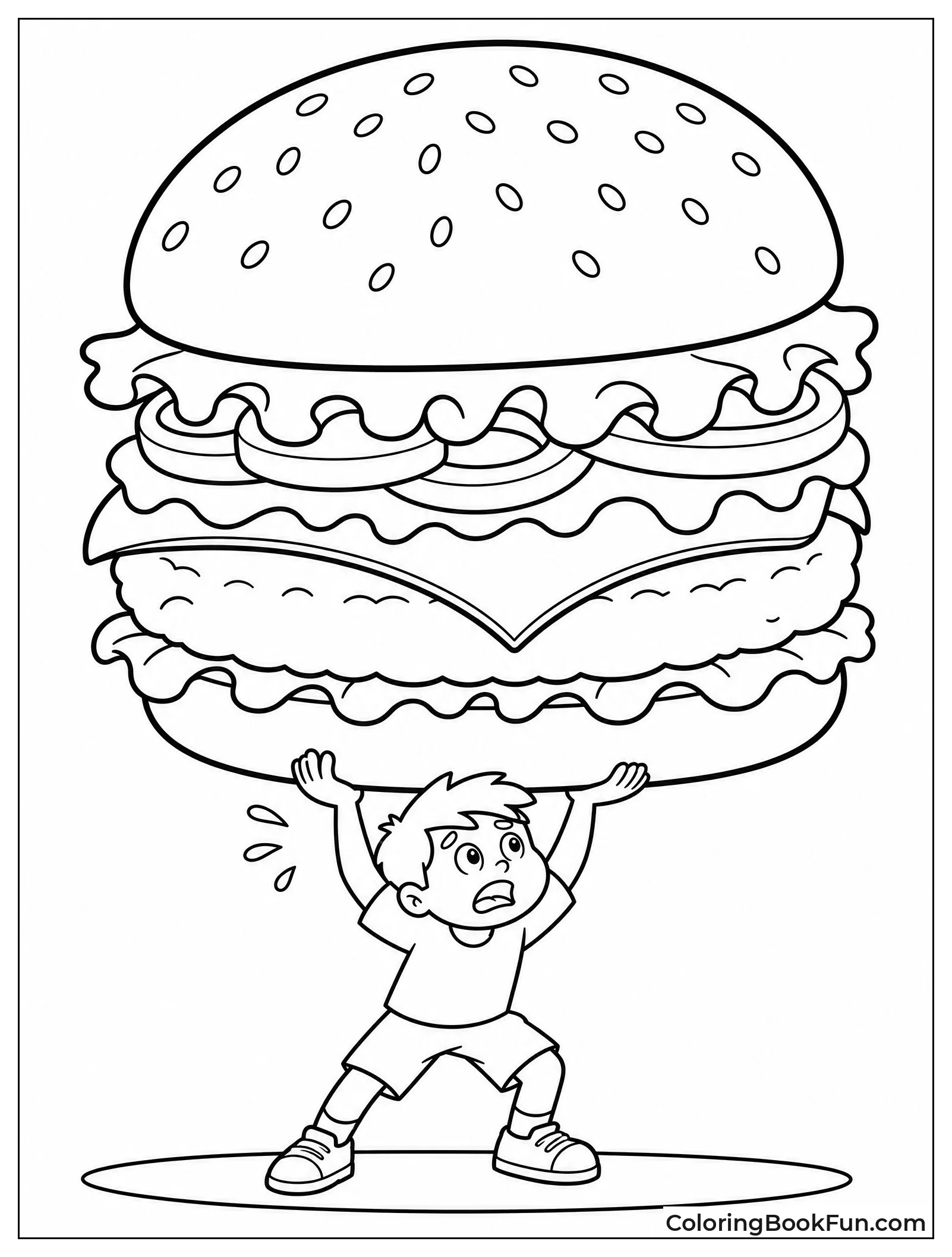 Giant Burger Towers Over Person