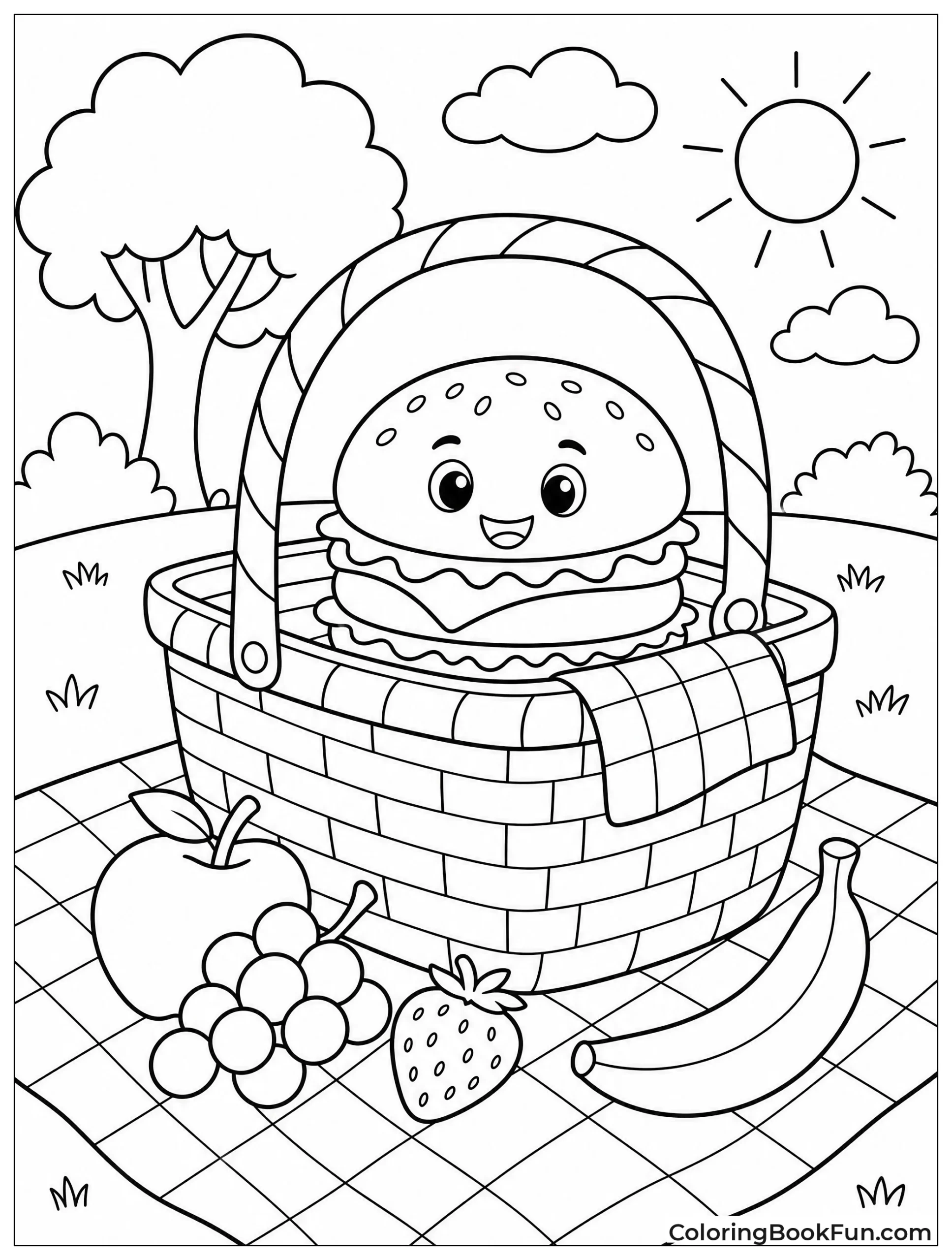 Burger in a Picnic Basket