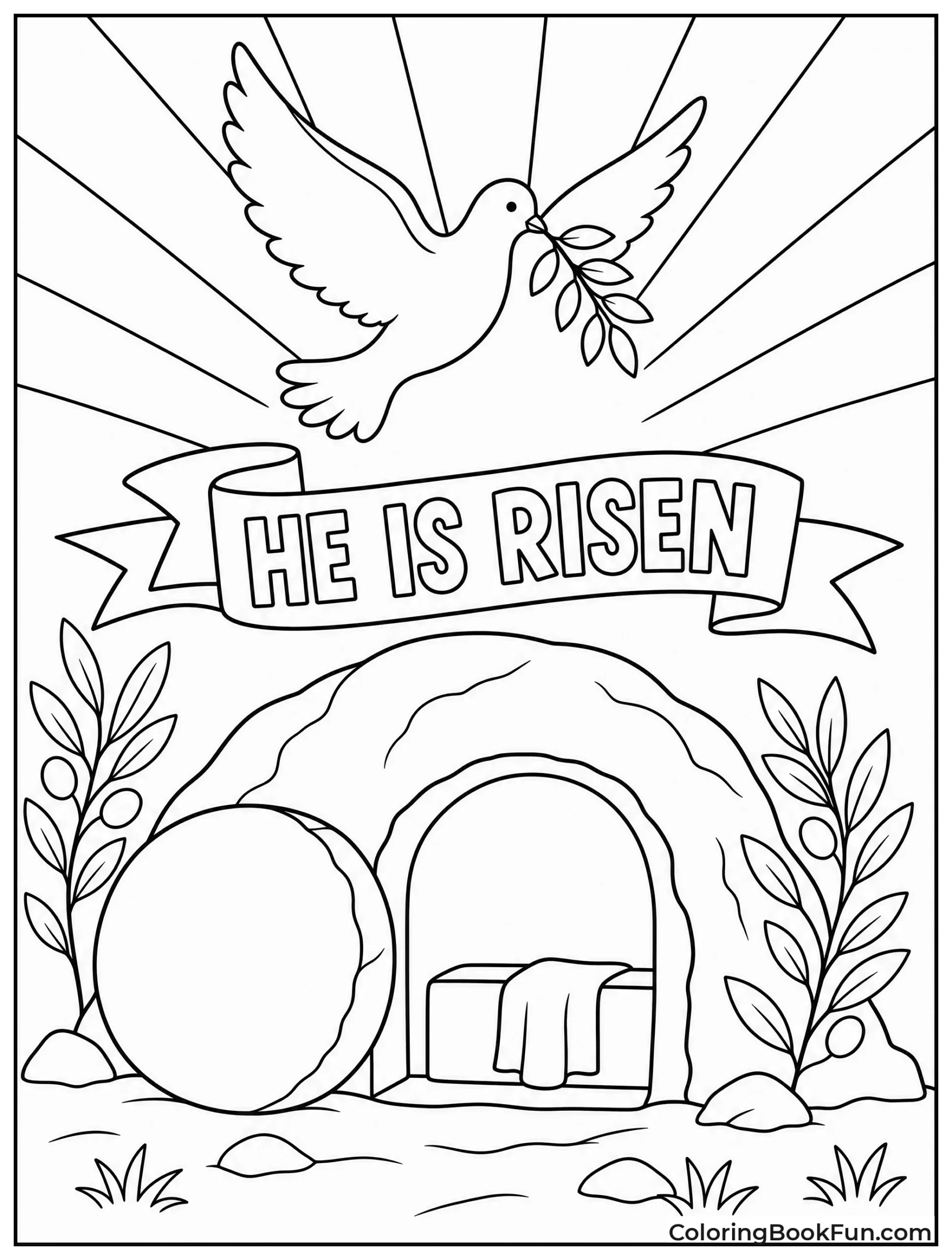 Dove Flies over Empty Tomb