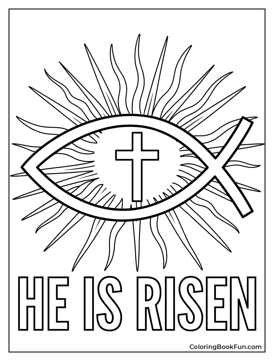 Fish Symbol Joins Cross with Light