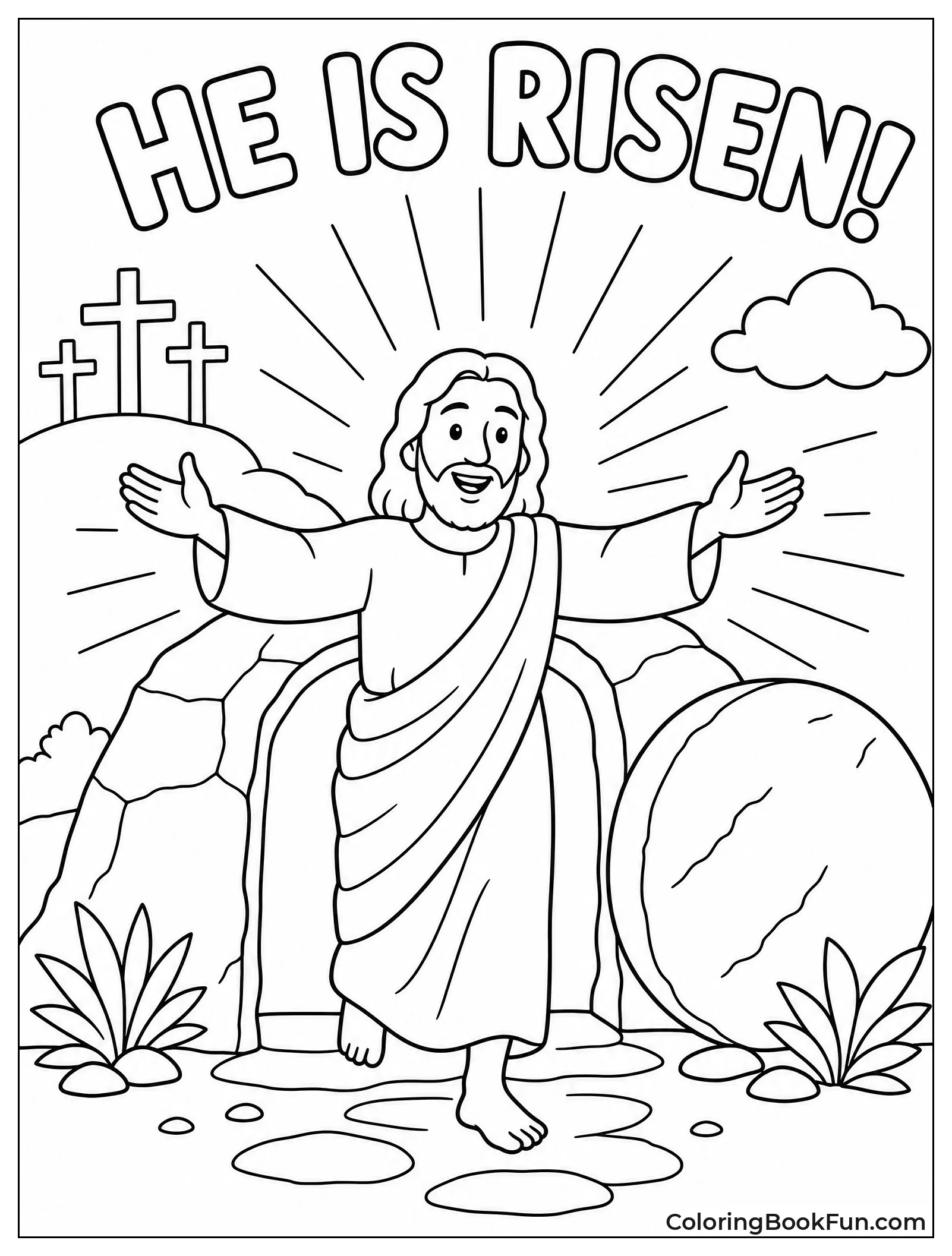 Jesus Steps Out of Tomb