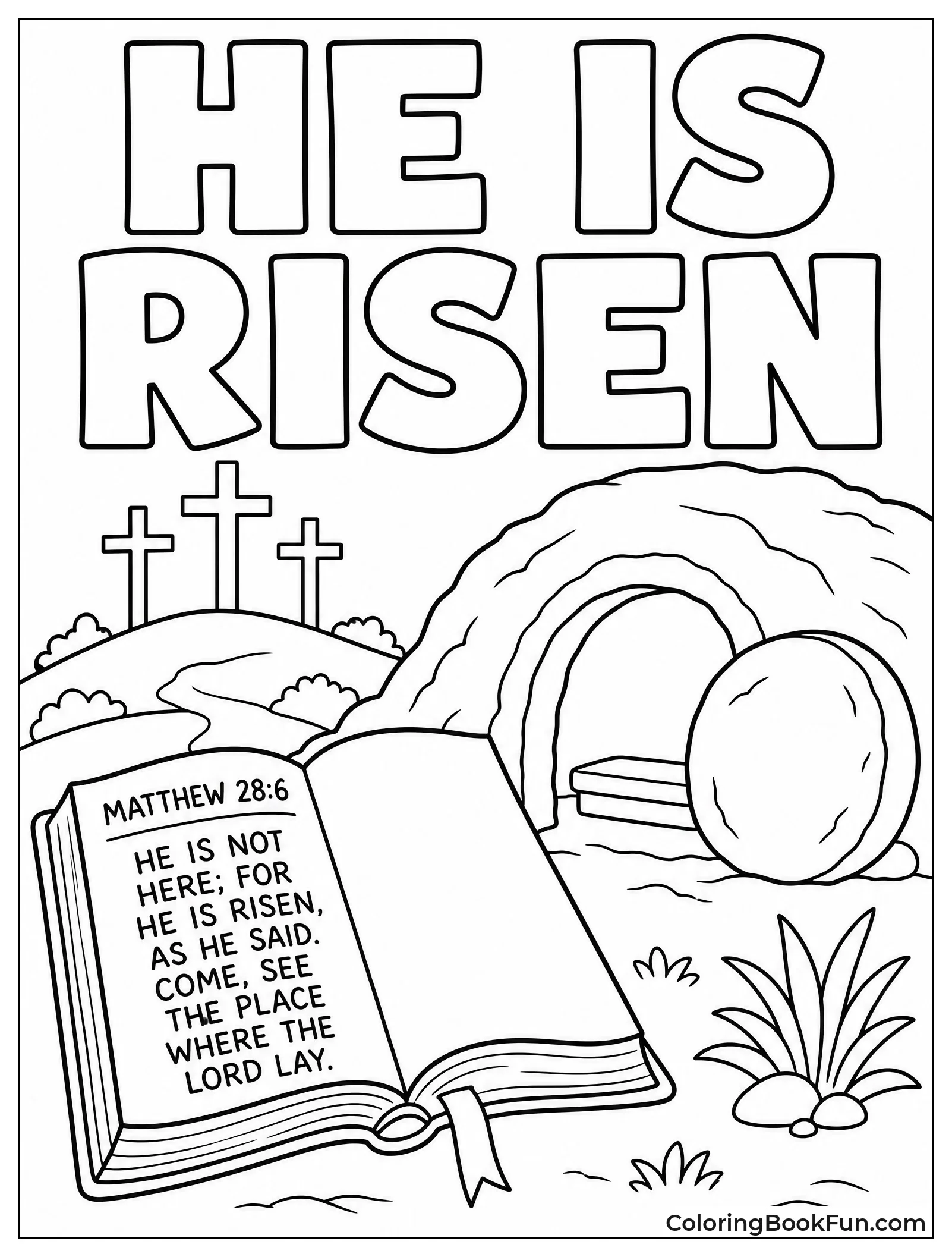 Open Bible Shows Empty Tomb