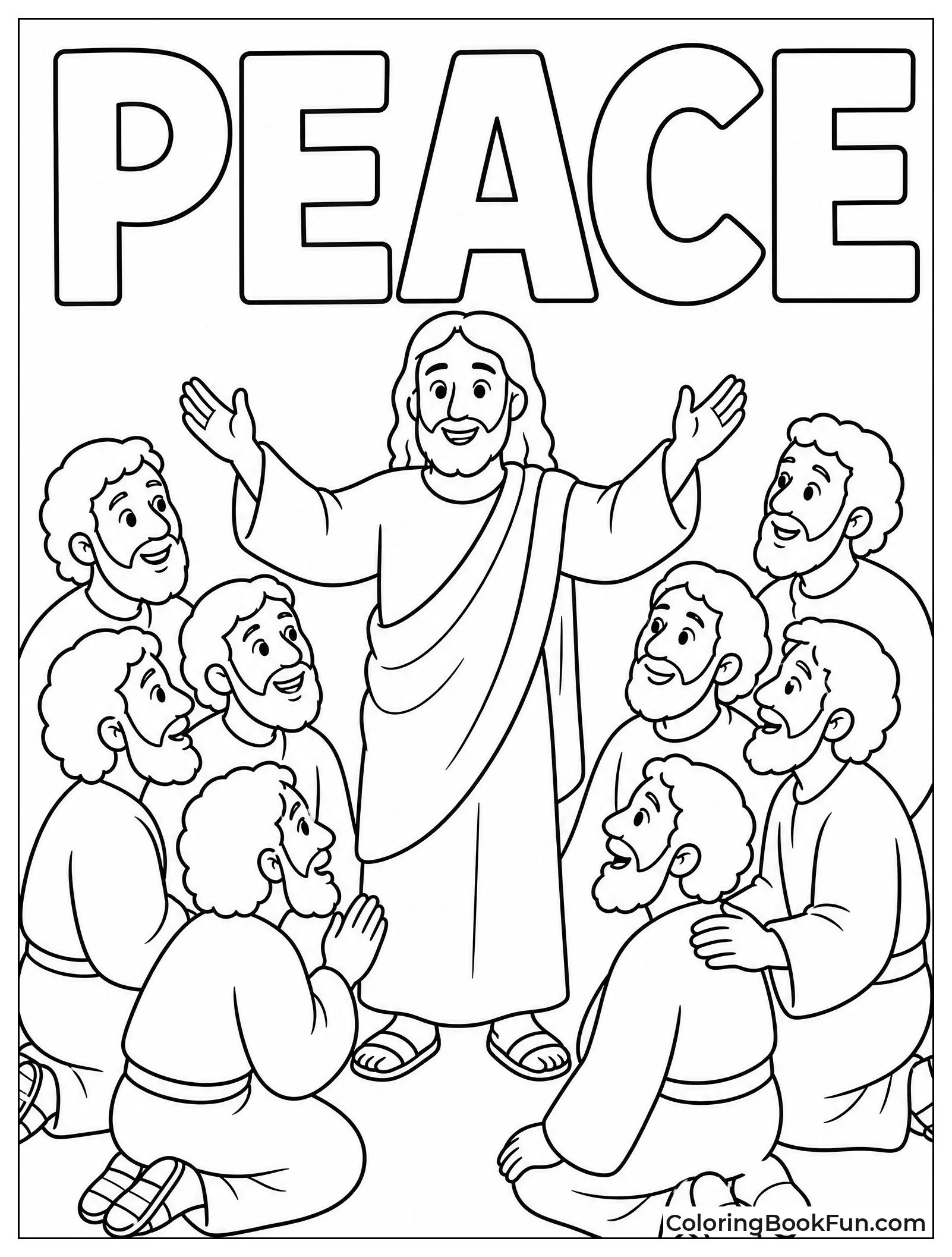 Jesus Blesses Disciples with Peace
