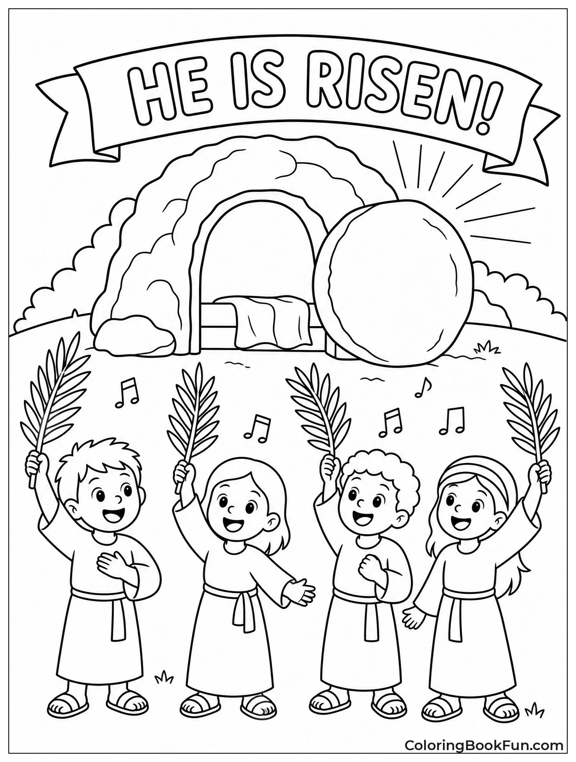 Children Wave Palm Branches and Sing