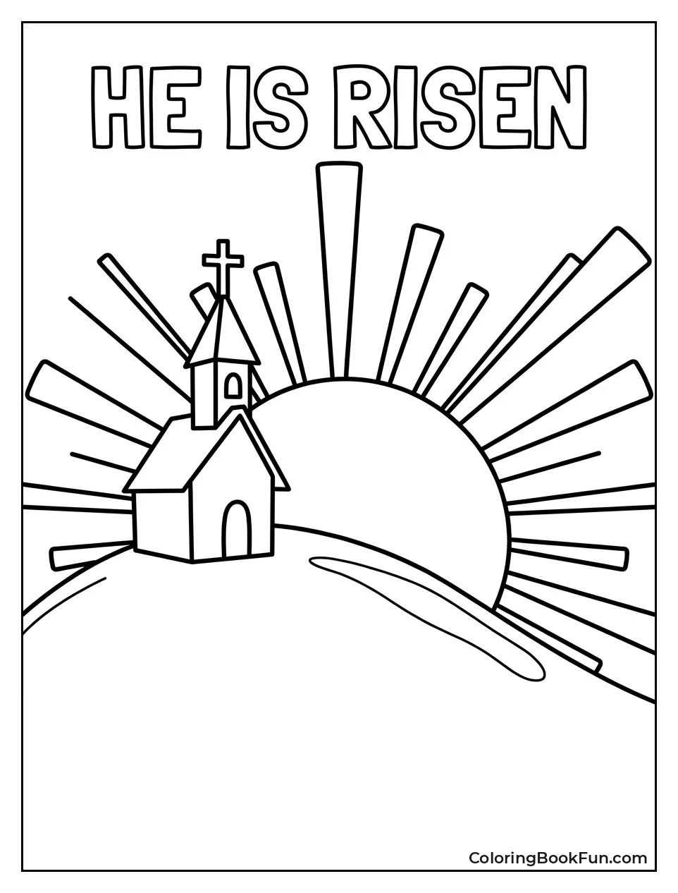 Church Silhouette Stands at Sunrise