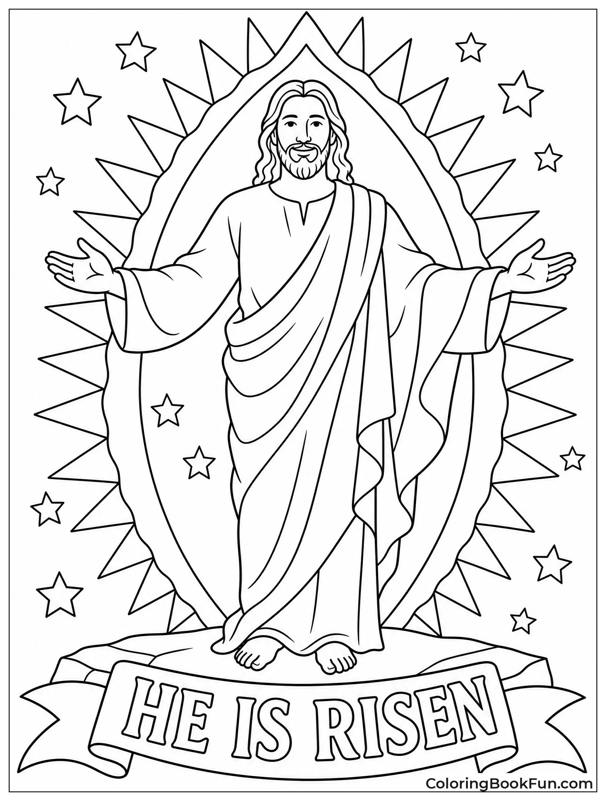 Jesus Stands in Light and Stars