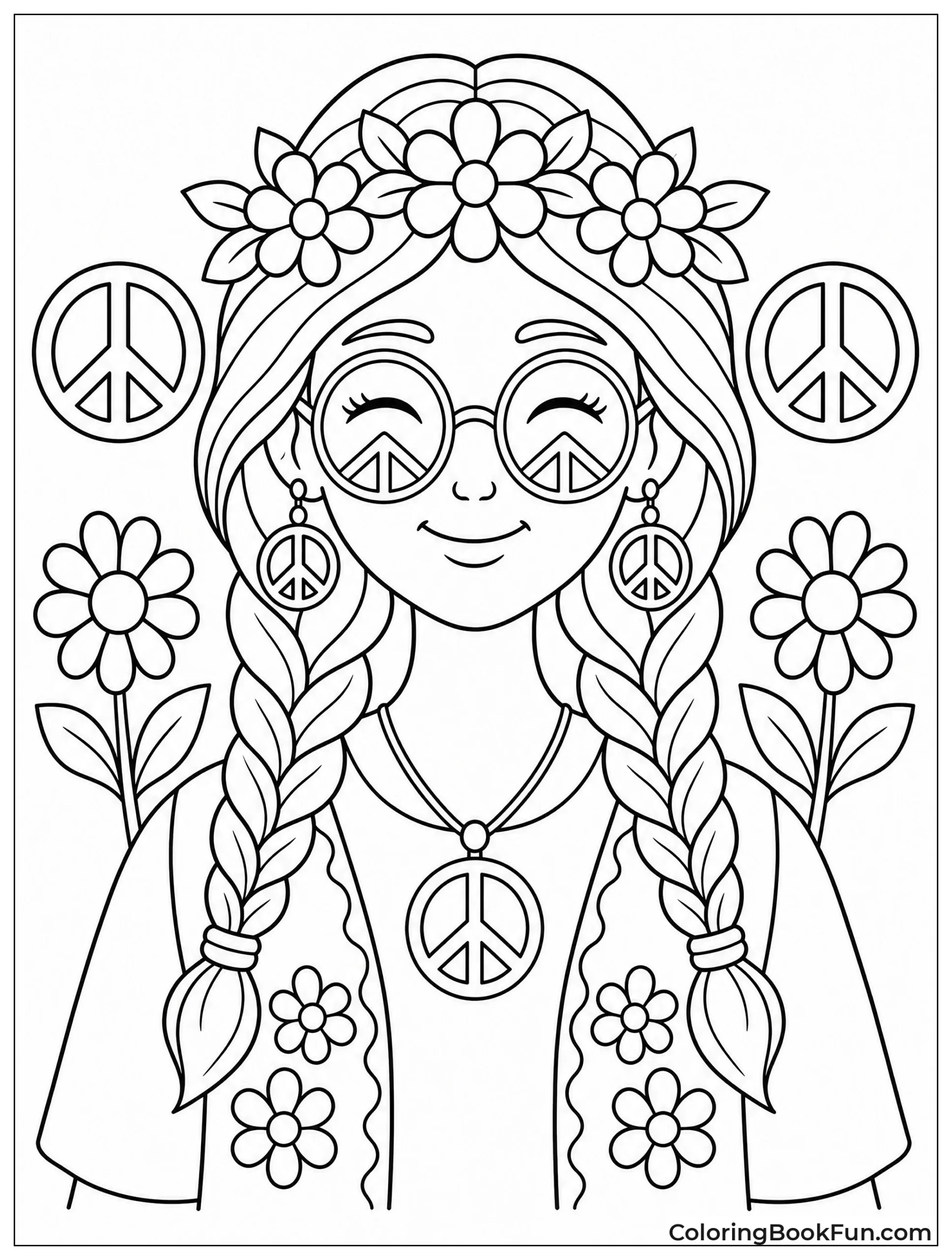 Flower Crown with Peace Signs