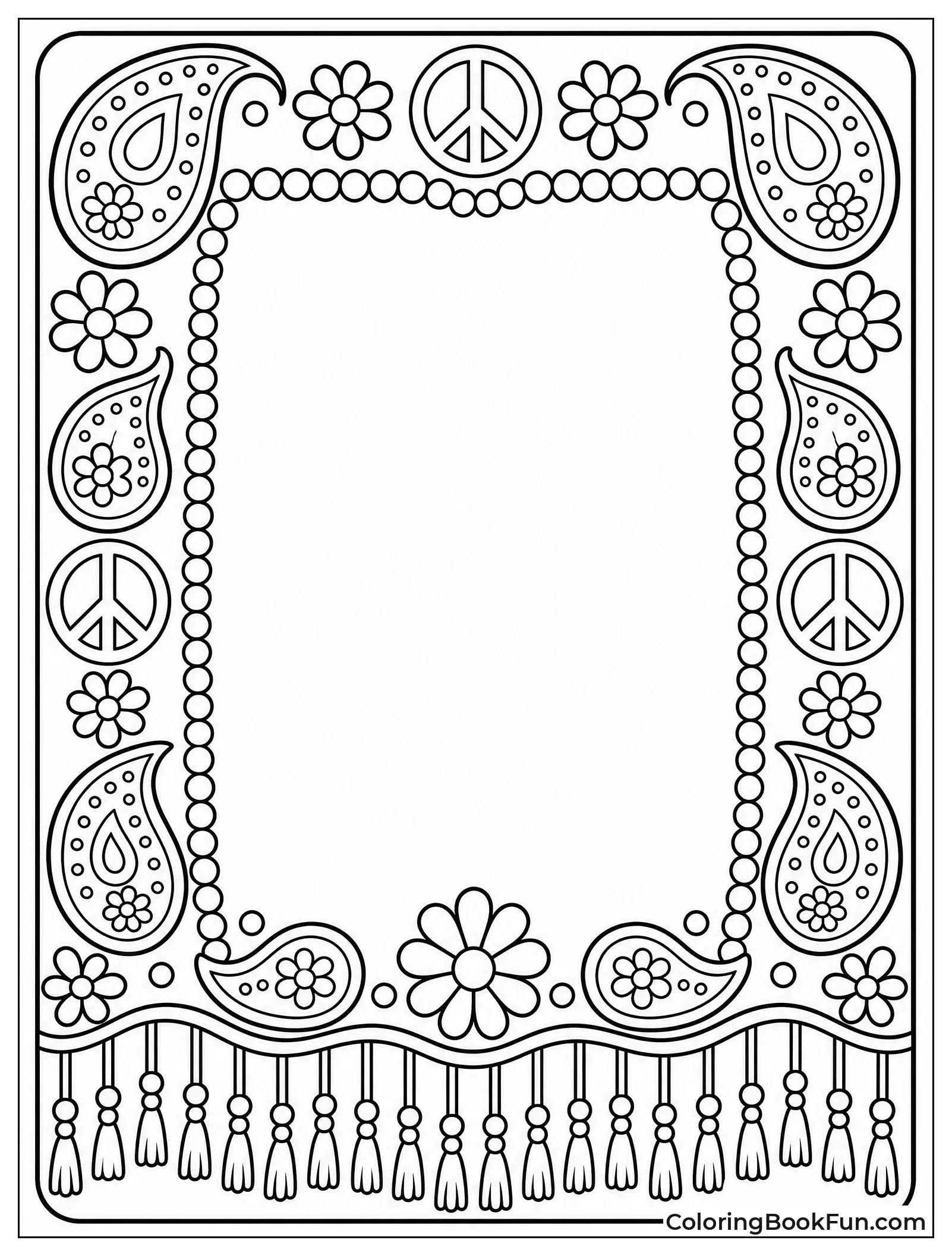 Boho Paisley Border Pattern