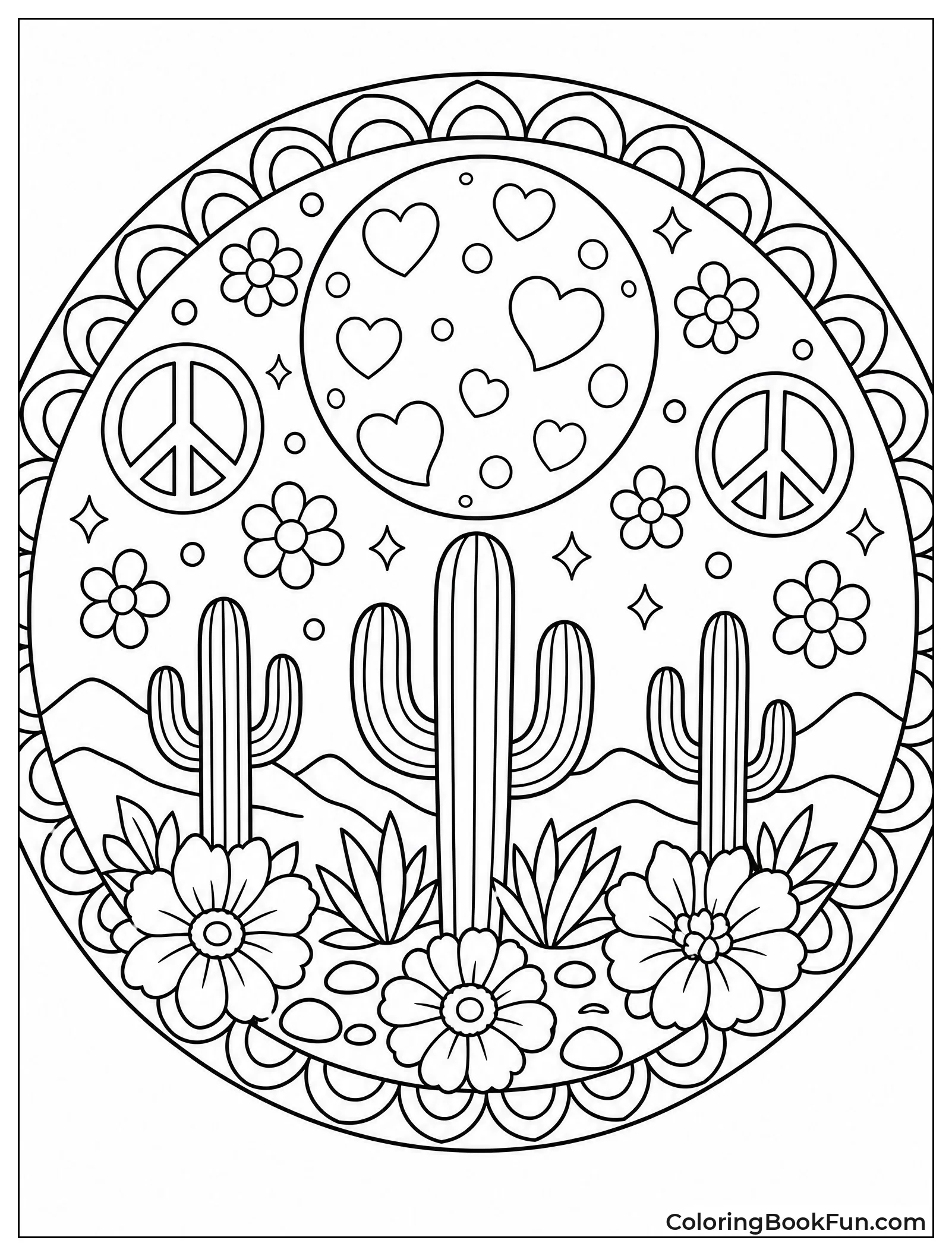 Cactus Moon Mandala