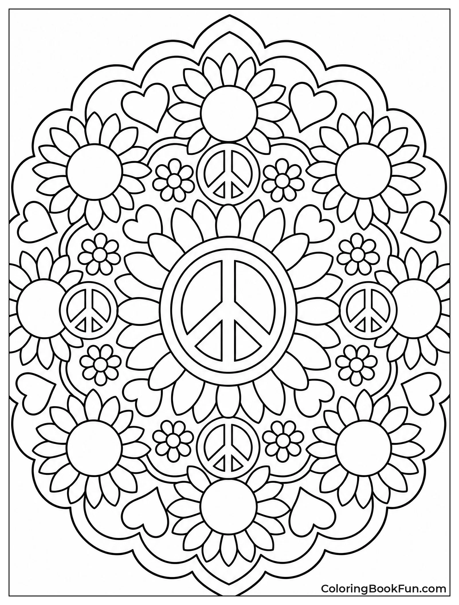Flower Power Mandala with Daisies