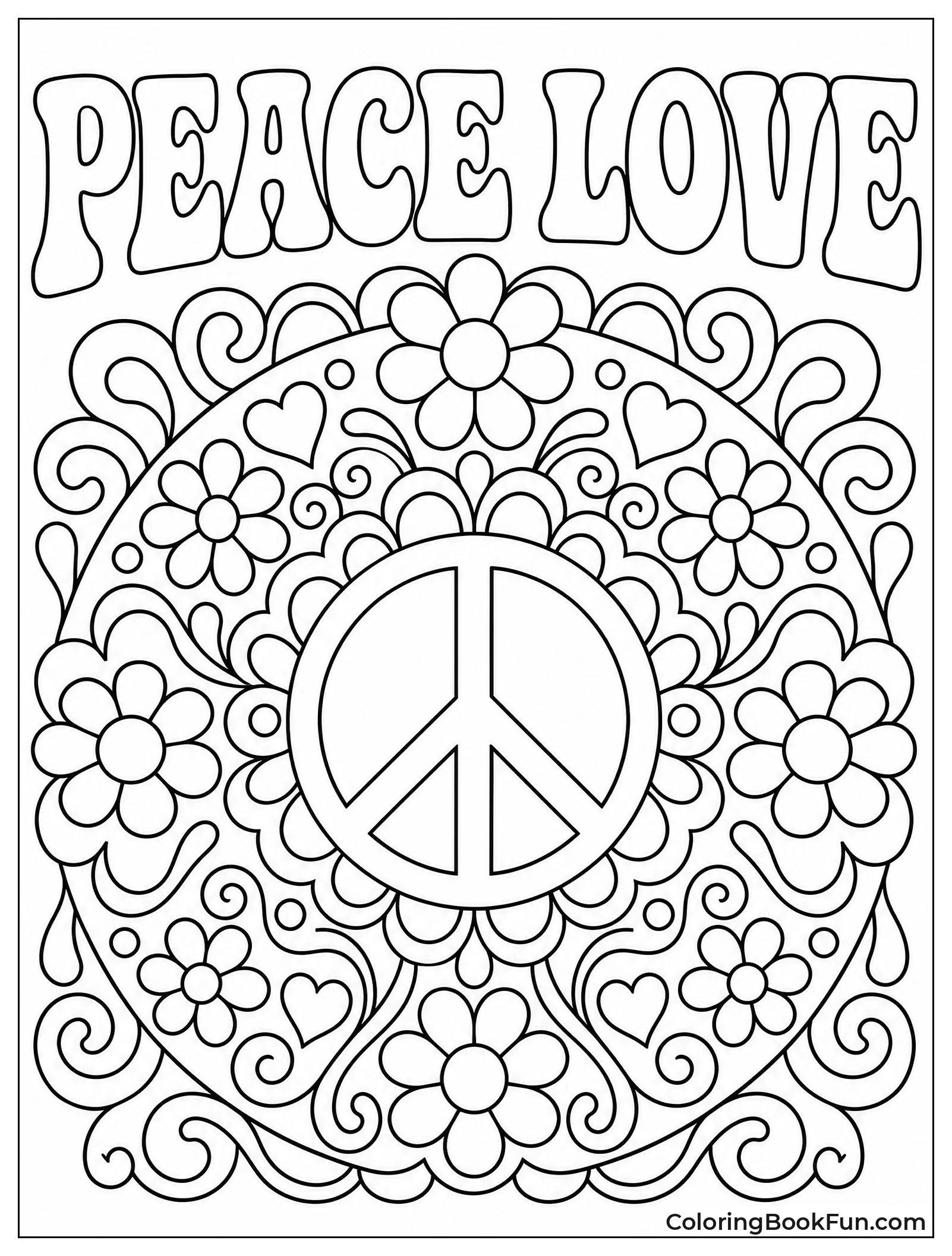 Groovy Peace and Love Mandala