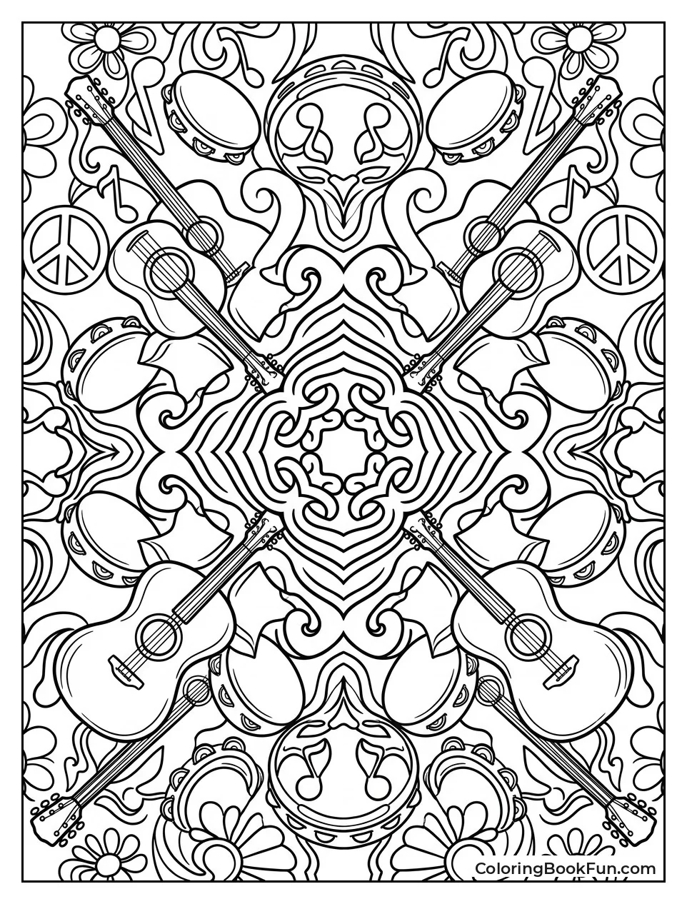Guitar Kaleidoscope Pattern