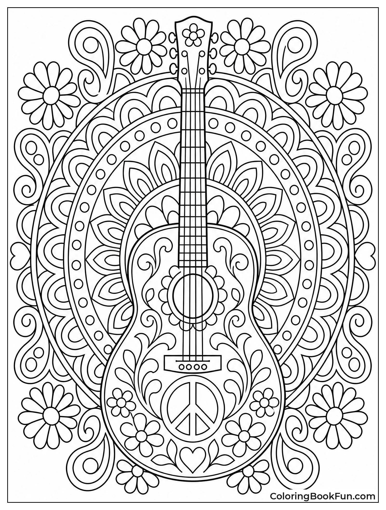 Intricate Guitar Mandala