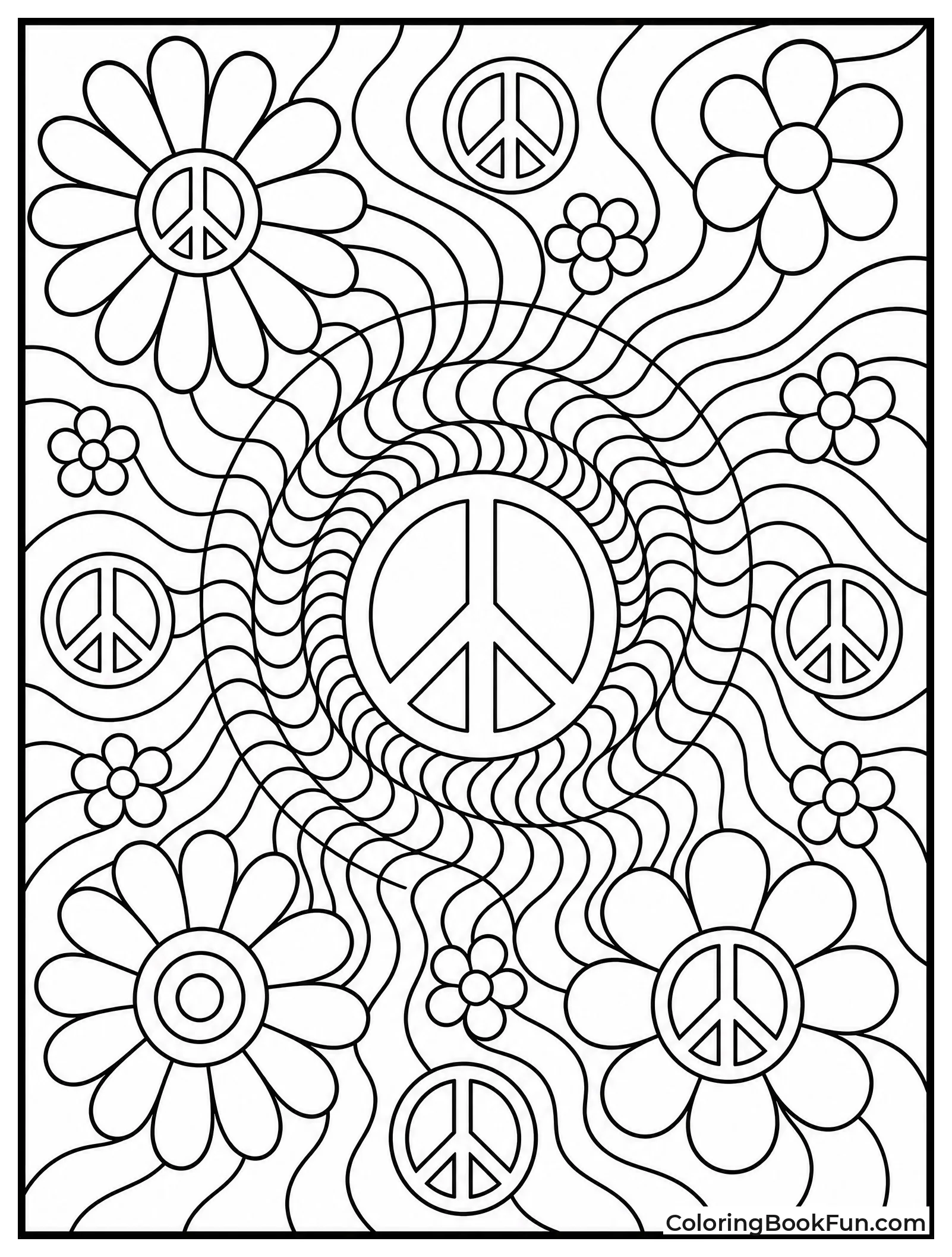 Swirling Op Art Flowers