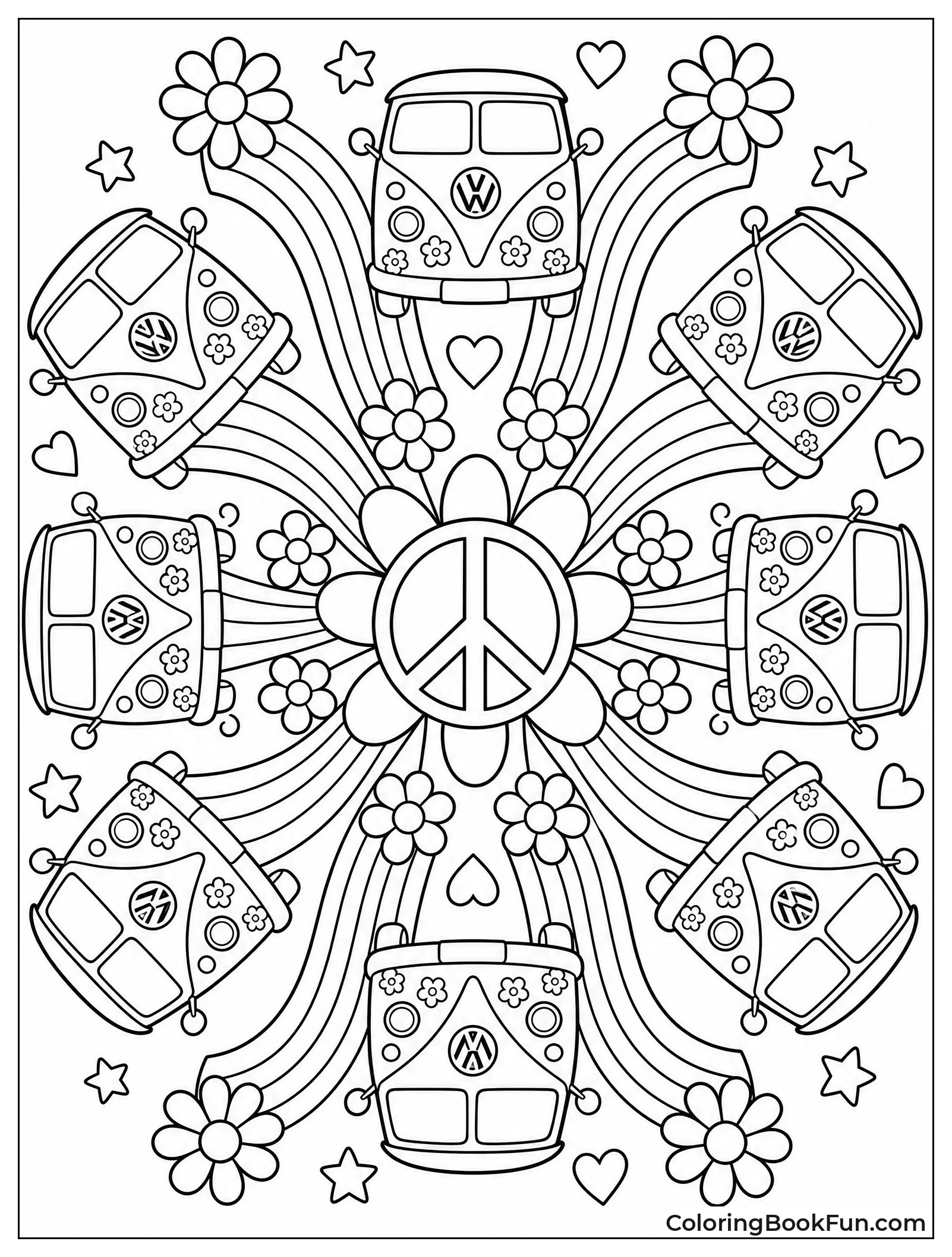 VW Bus Kaleidoscope Pattern