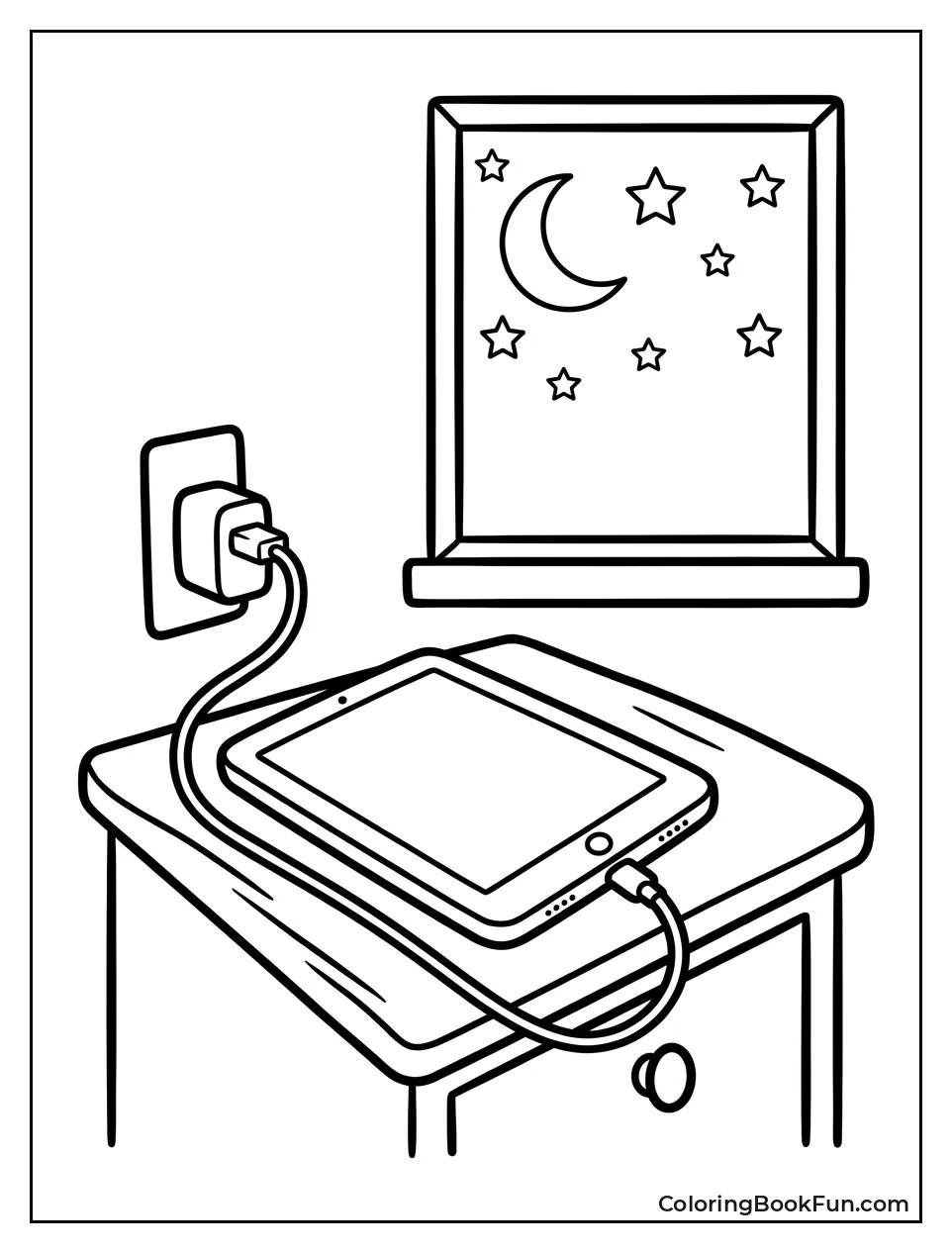 iPad Charges Near Moon and Stars
