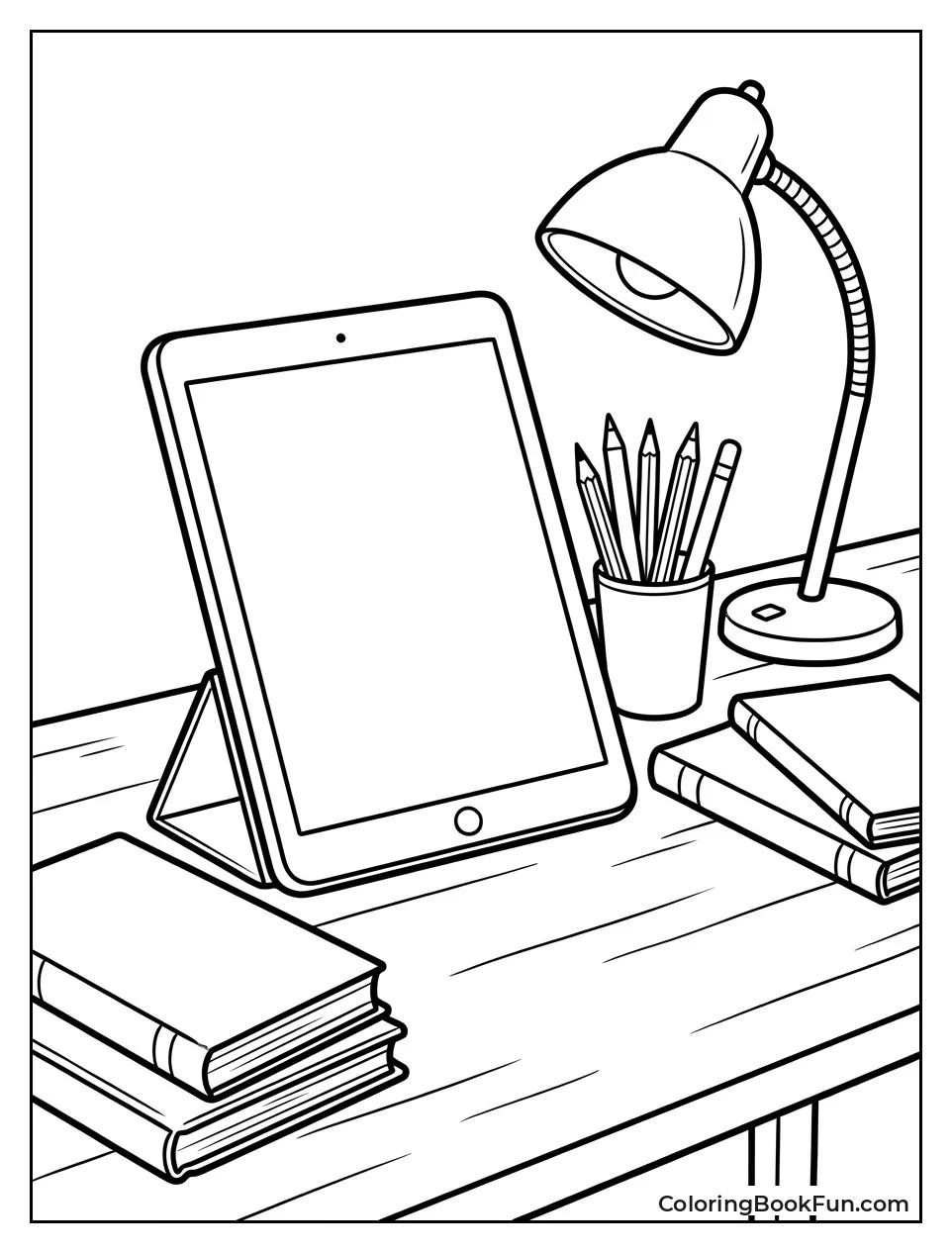 iPad Sits on Cozy Study Desk