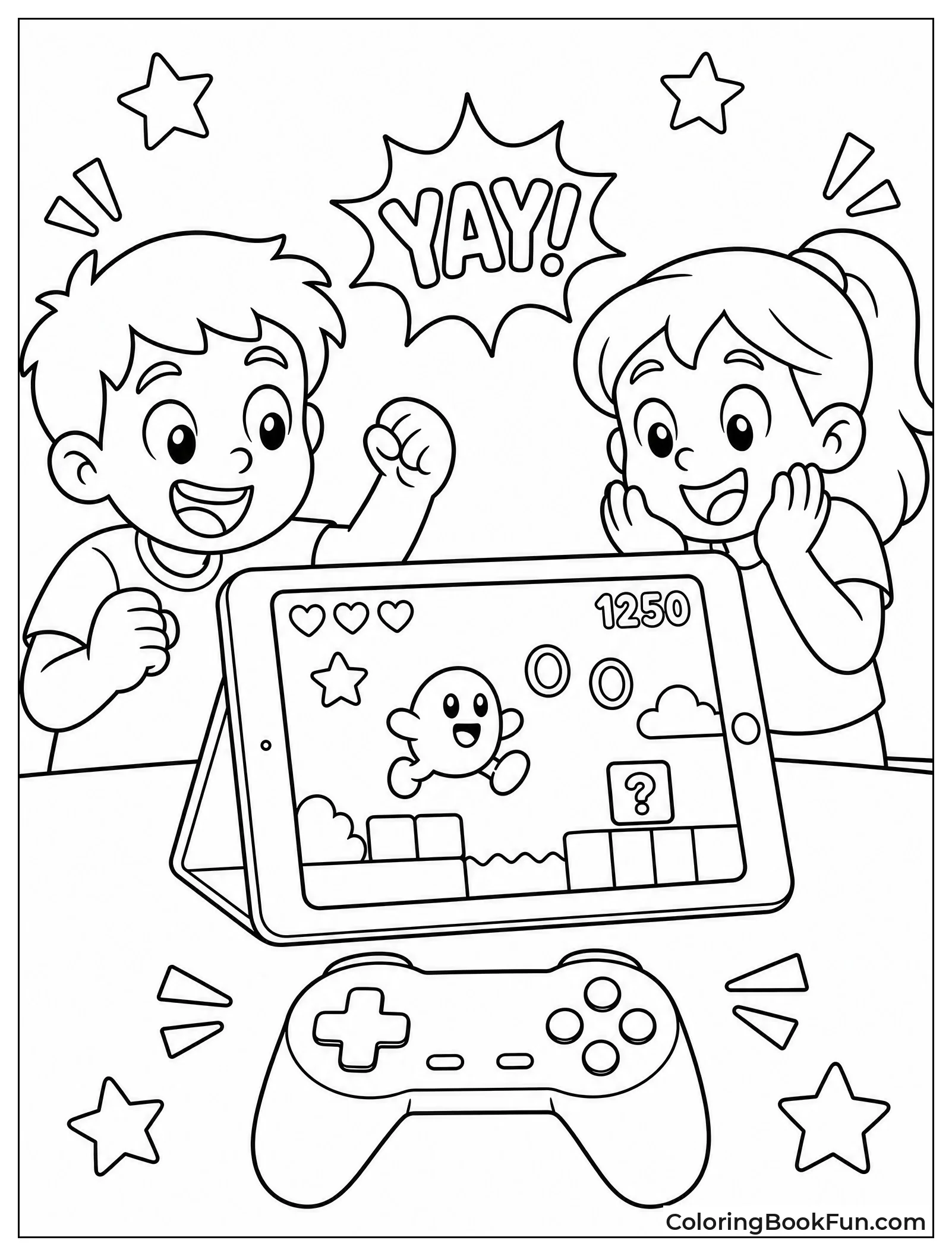 Kids Play Games on iPad Screen
