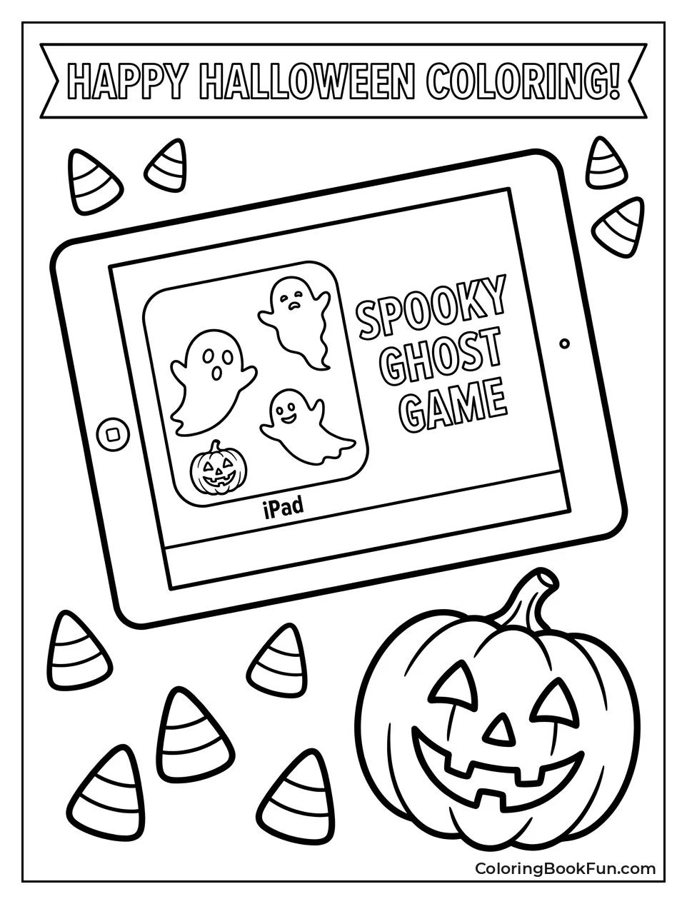 Spooky Game With Candy and Pumpkin