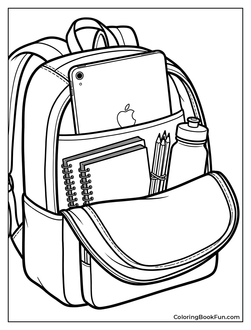iPad Tucked in Backpack Pocket