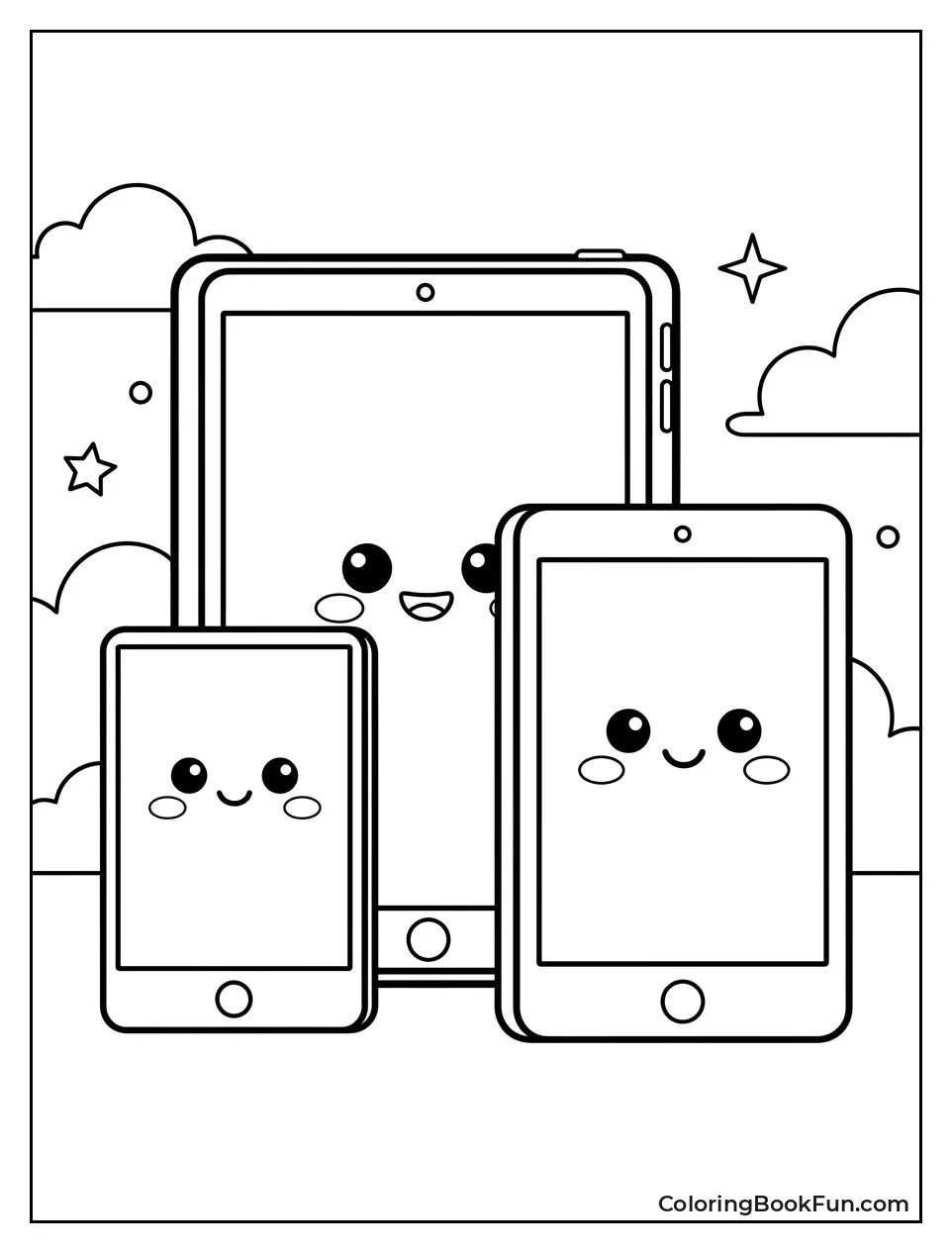 iPad Family Smiles With Blushing Cheeks