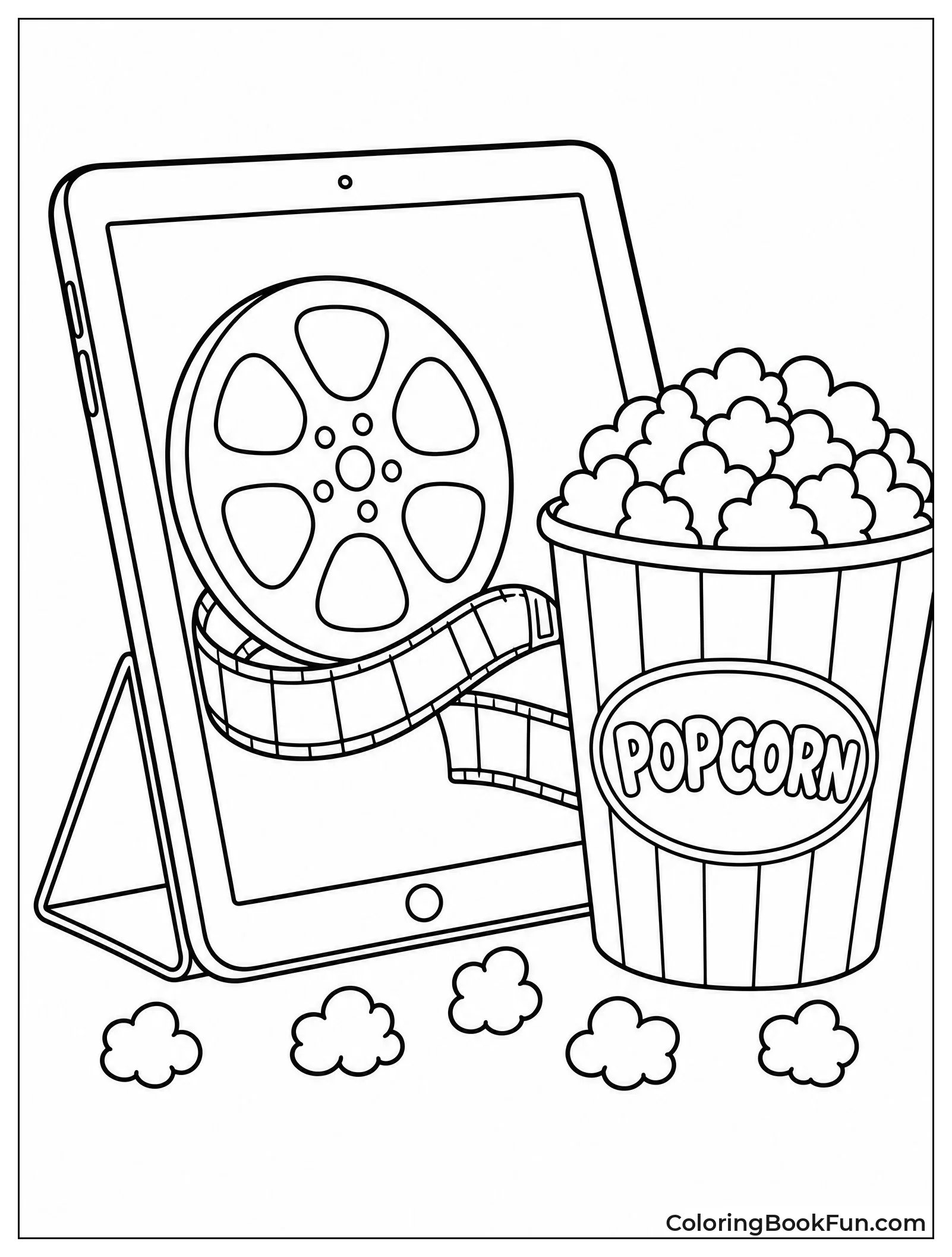 iPad Shows Movie With Popcorn Ready