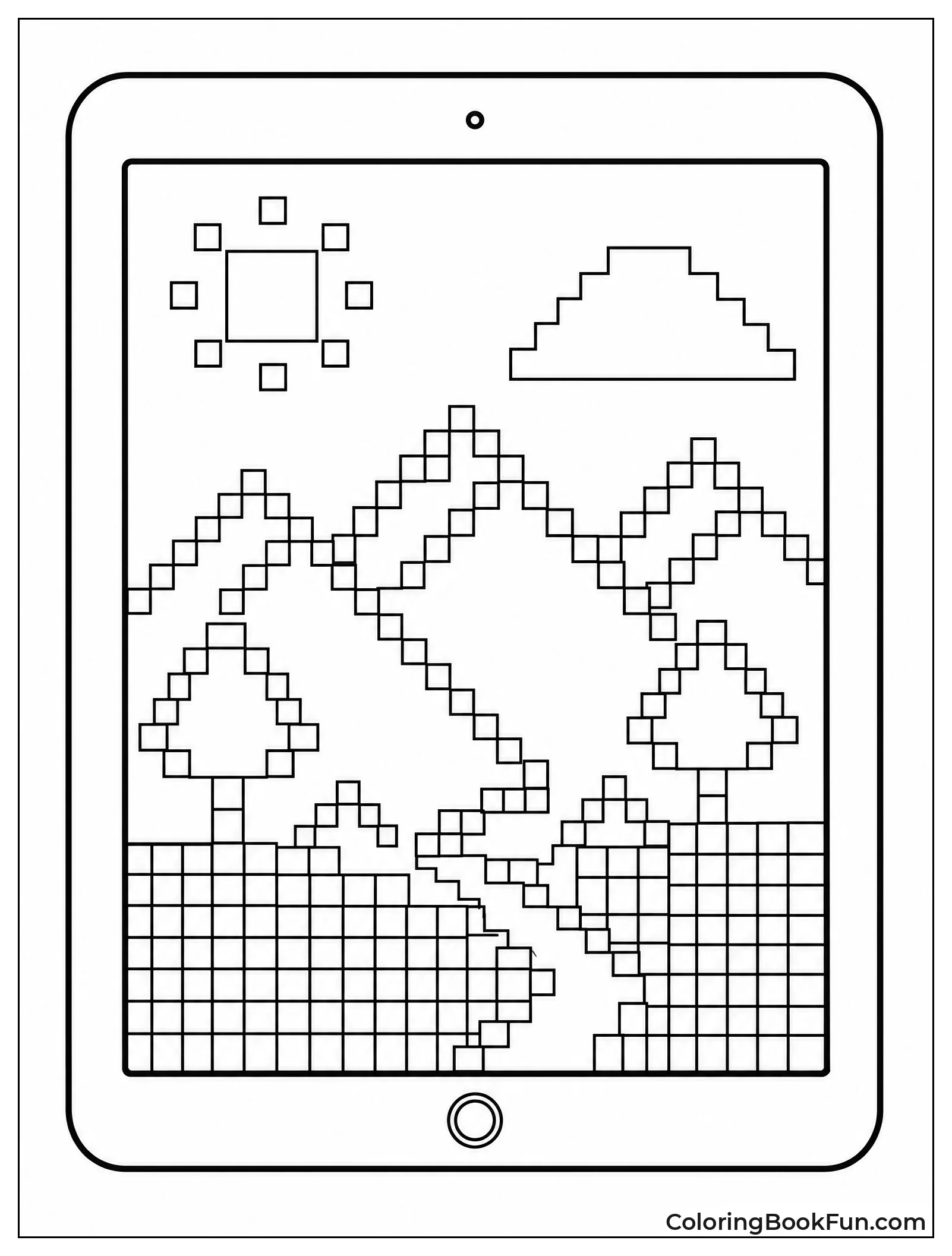 Pixel Landscape Fills iPad Screen