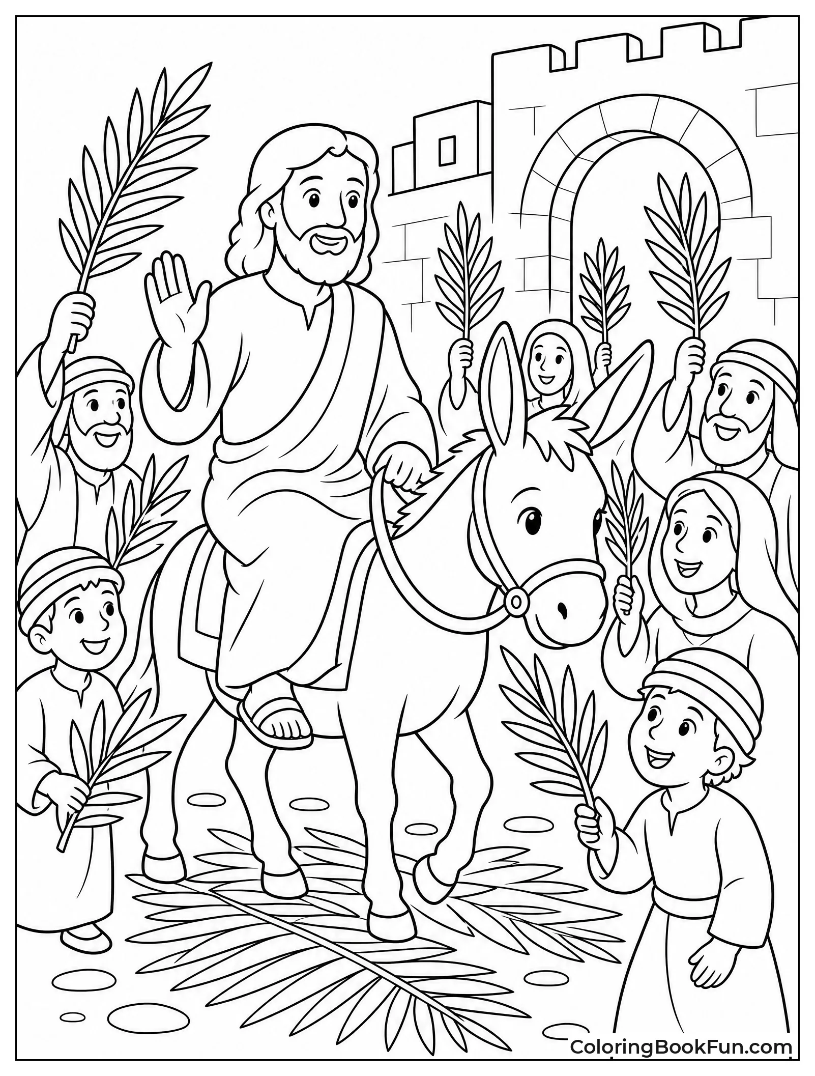 Jesus Riding Donkey into Jerusalem