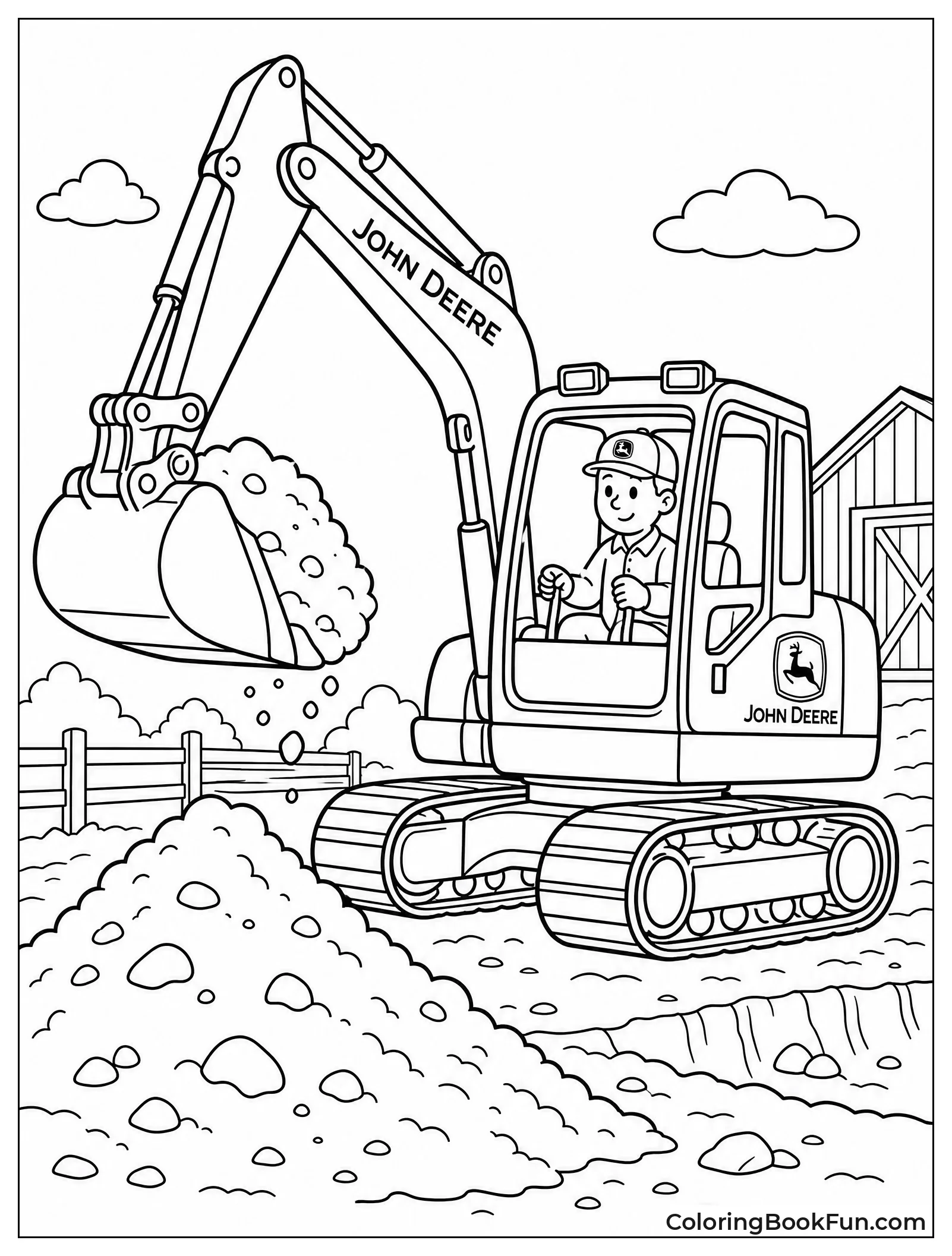 Excavator Digging Dirt at Site
