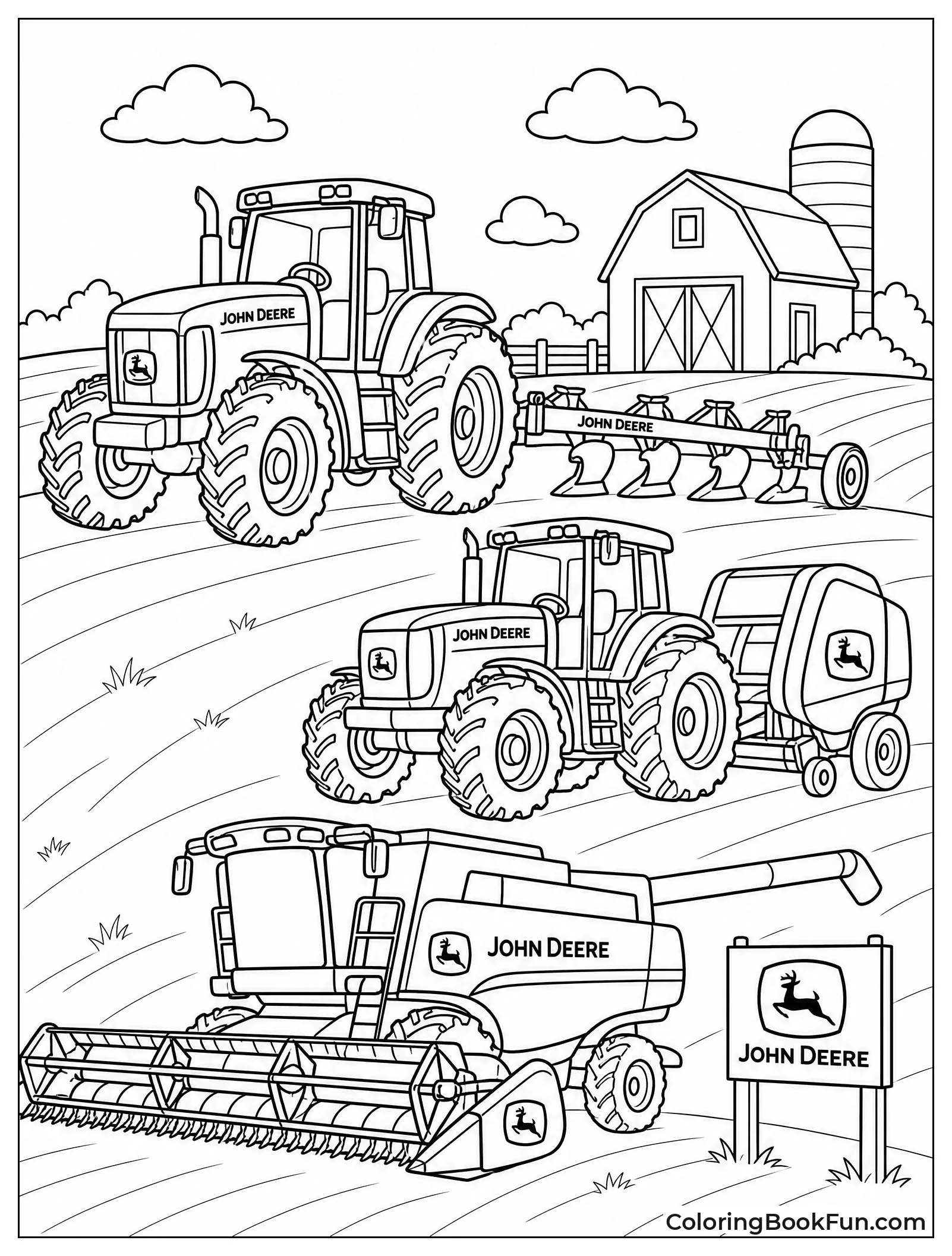 John Deere Tractors Plow the Field