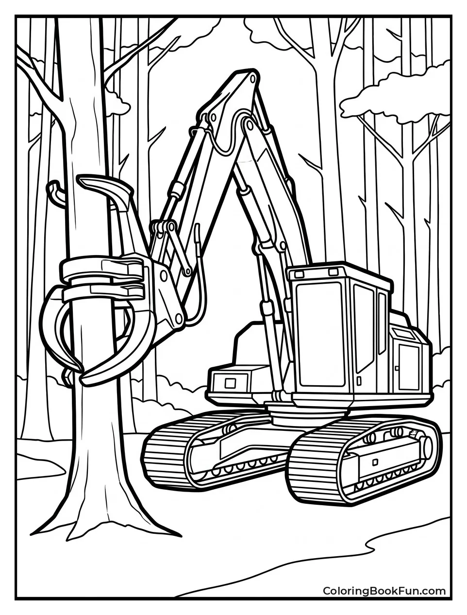 Feller Buncher Grabbing a Tree