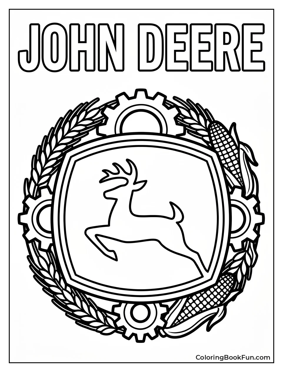 Leaping Deer Logo with Border