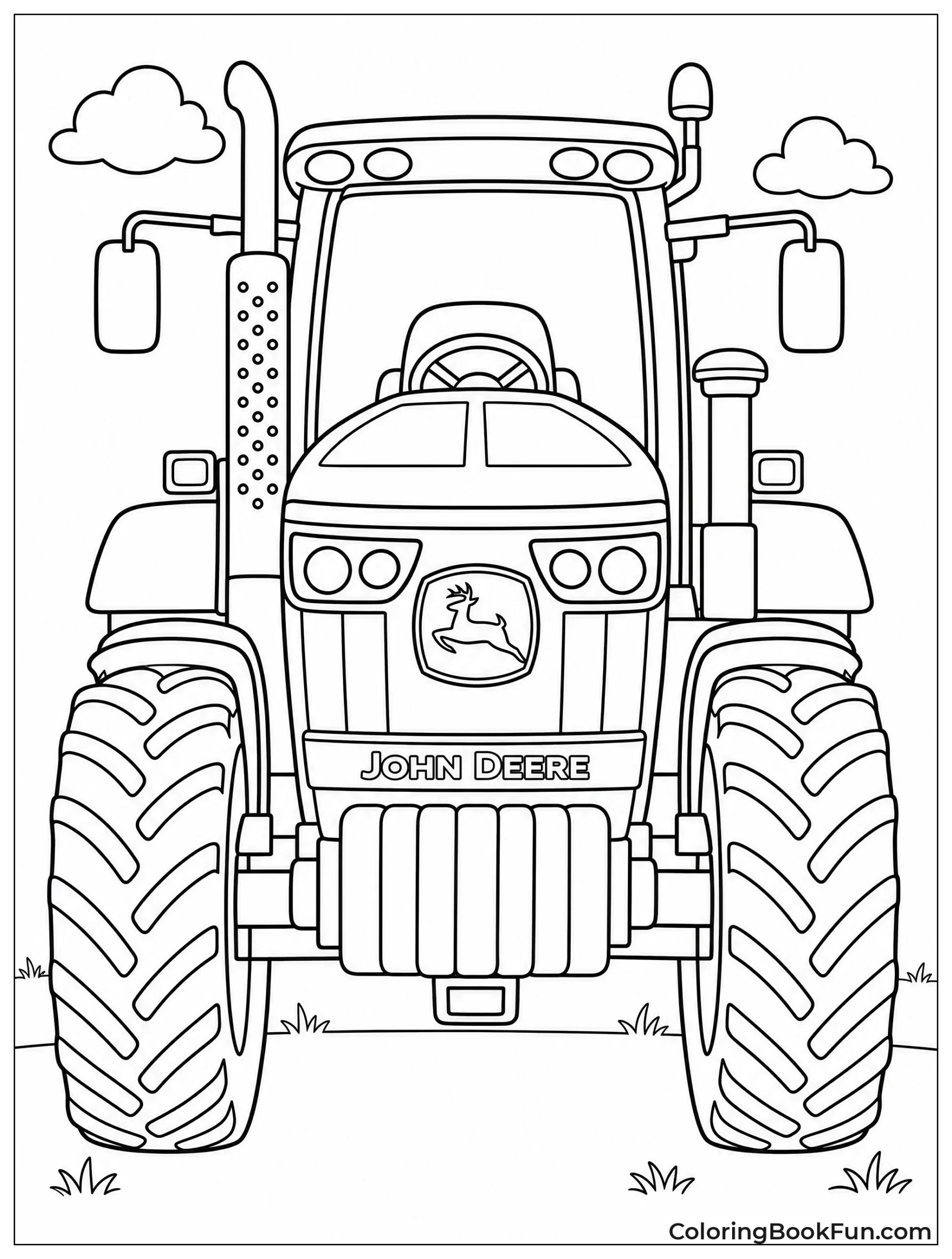 Front View of Big Green Tractor