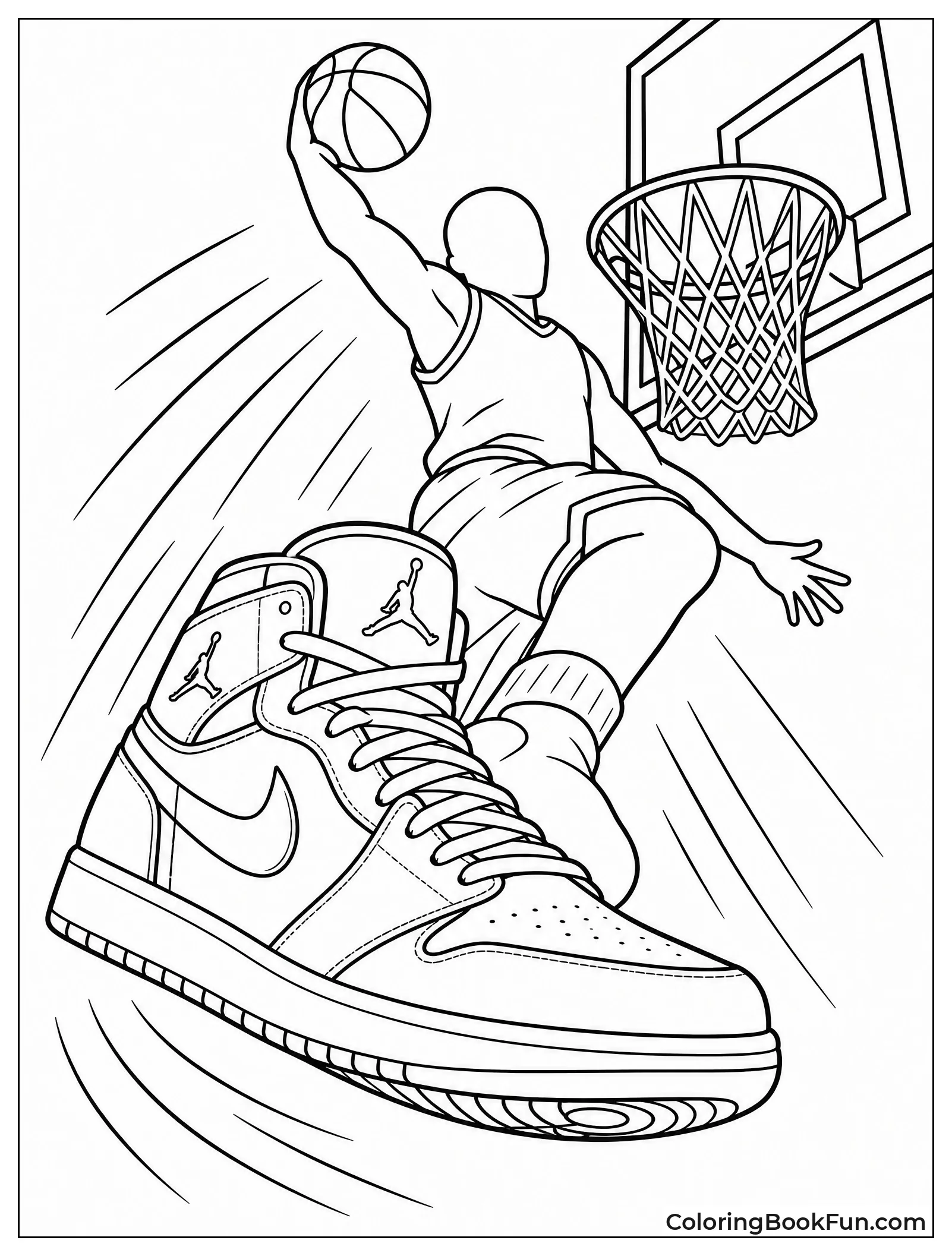 Sneaker Dunking with Motion Lines