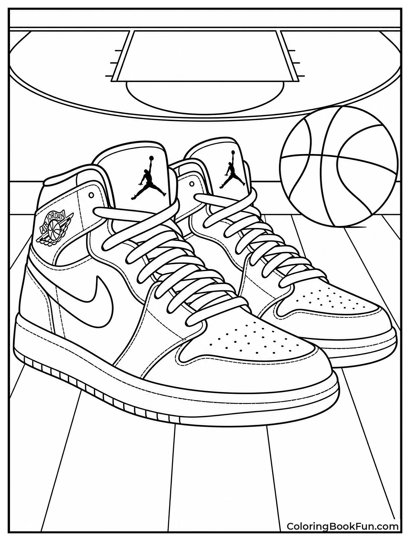 Jordans on Basketball Court