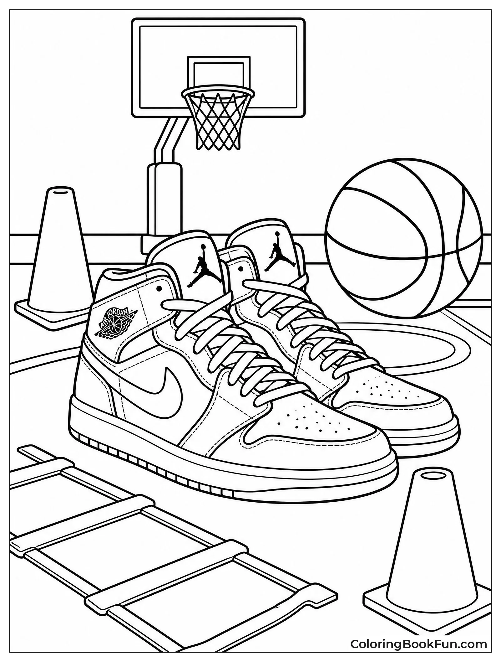 Sneakers on Practice Court