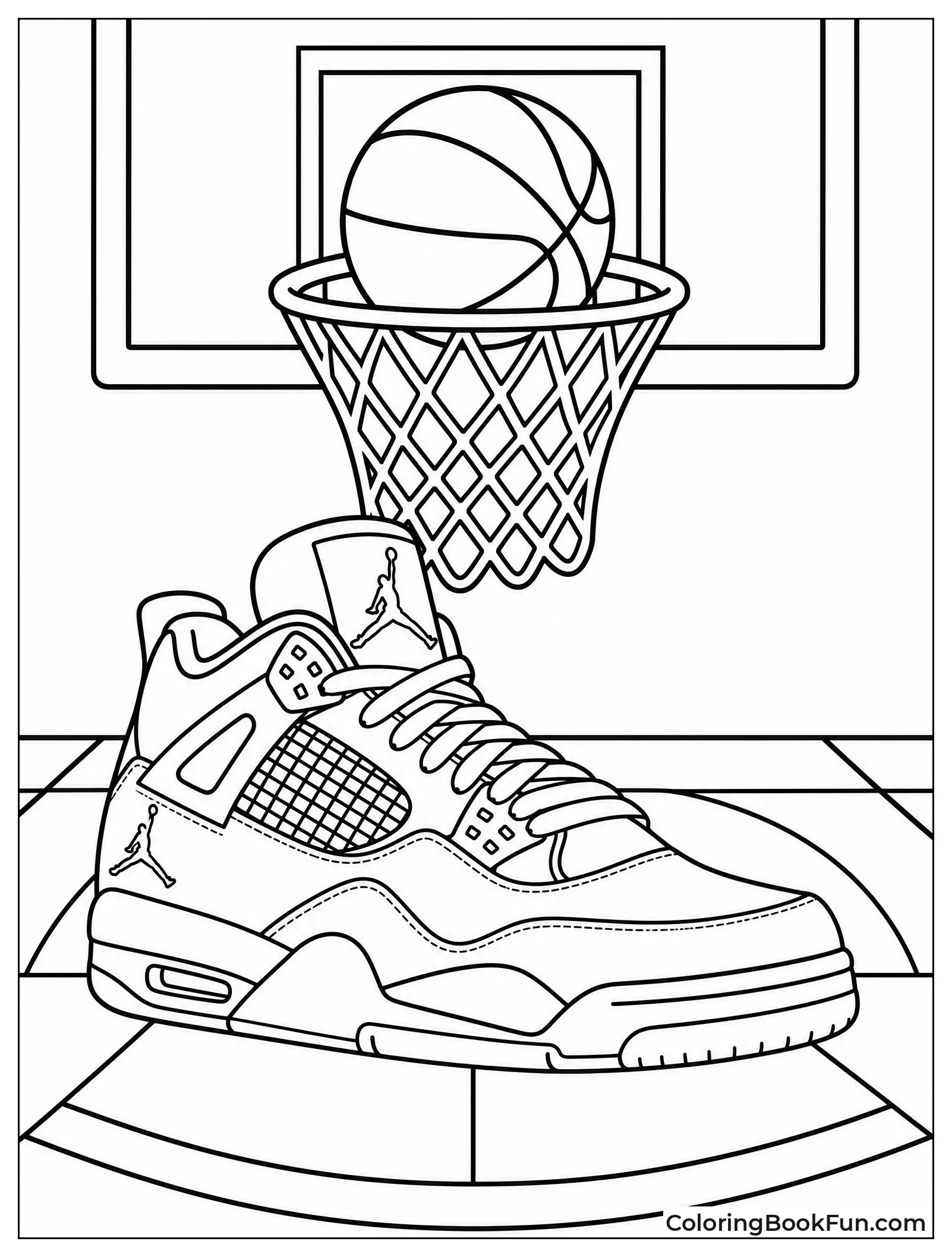 Sneaker Under Scoring Basketball
