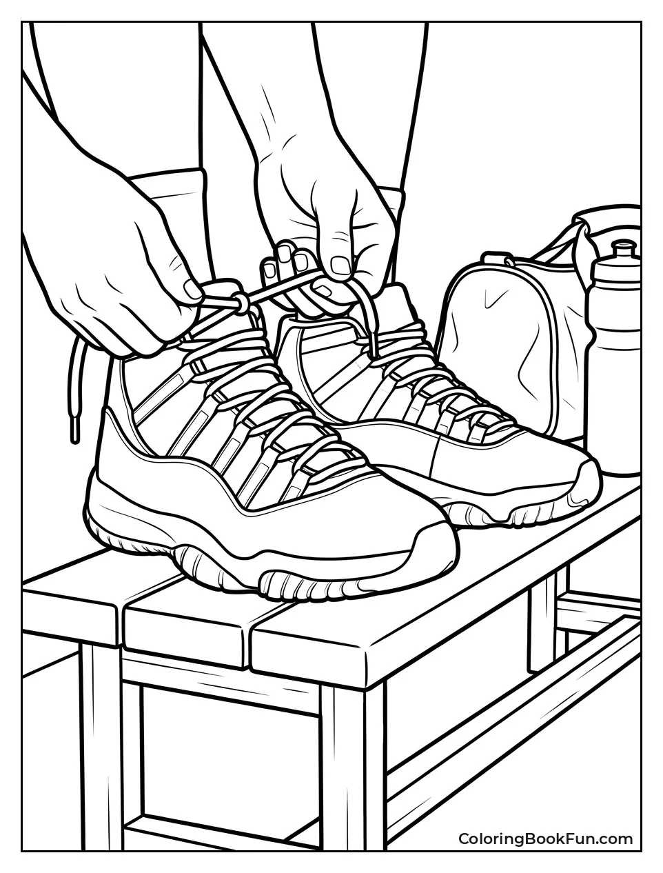Hands Tying Jordan Laces