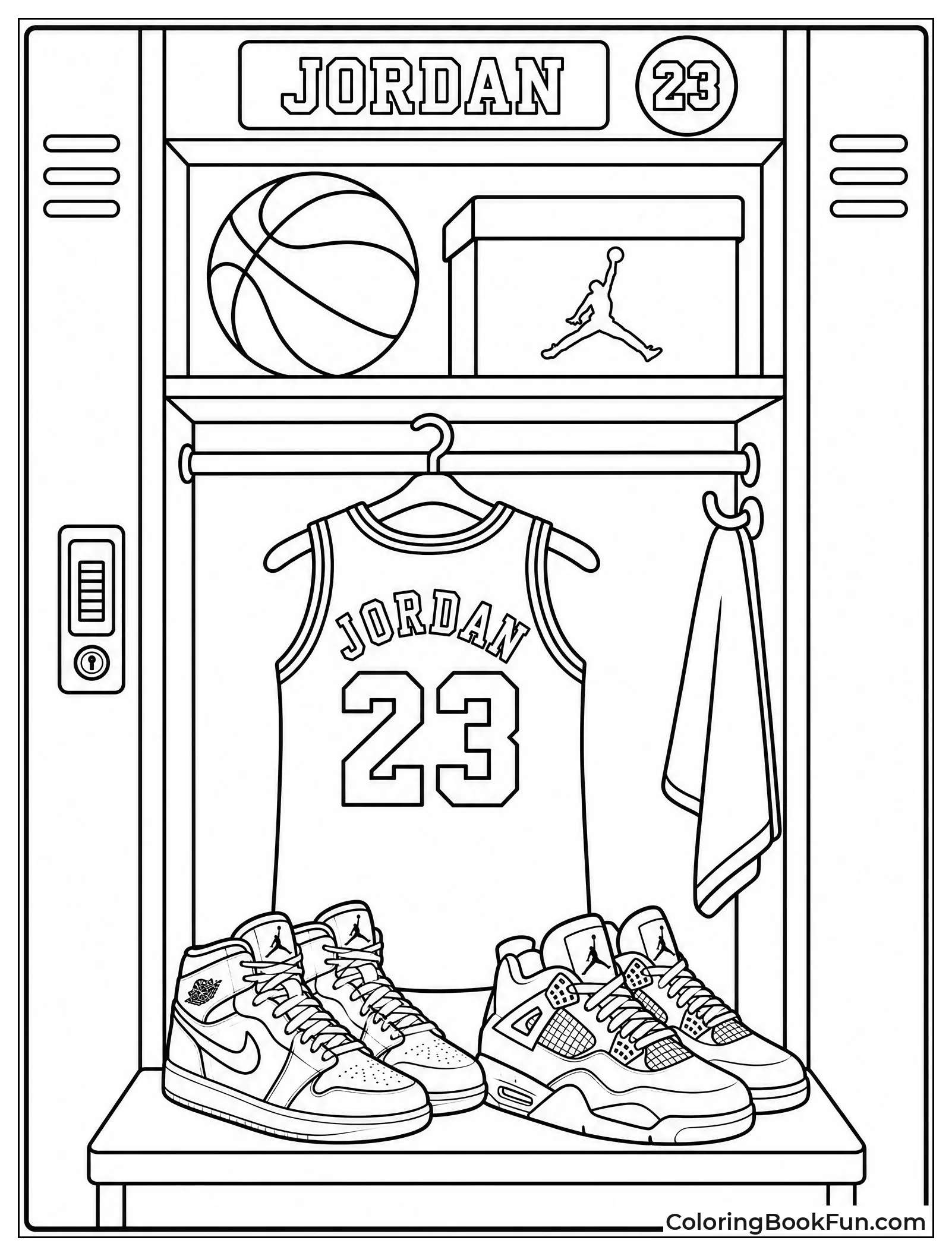 Locker with Jersey and Jordans
