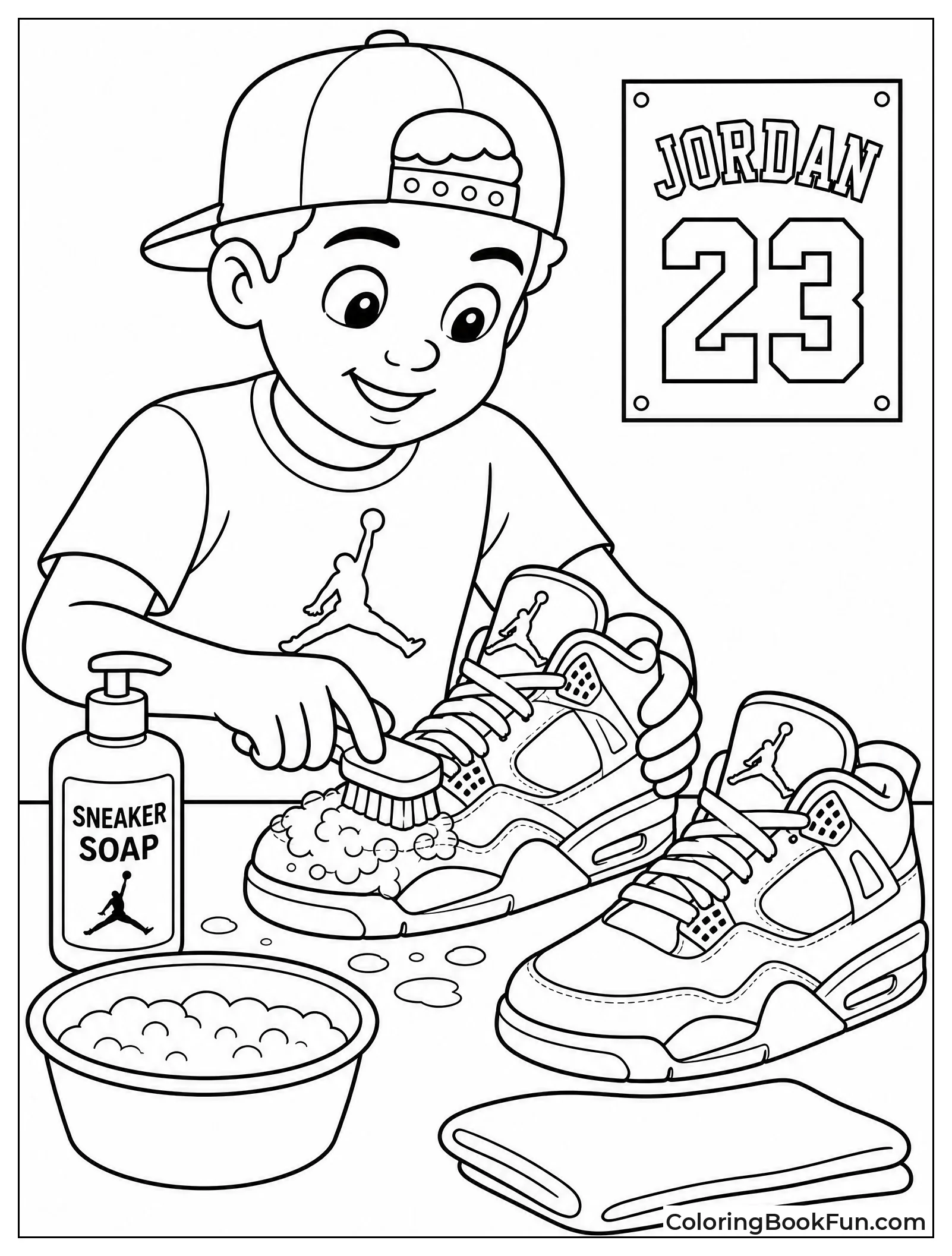 Cleaning Sneakers with Brush