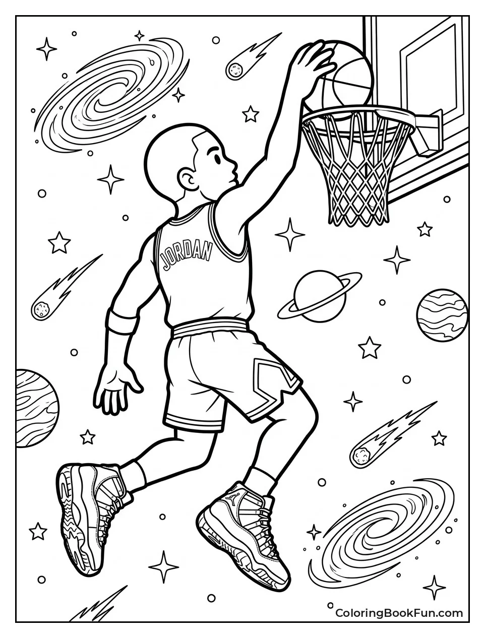 Cartoon Dunk in Cosmic Space