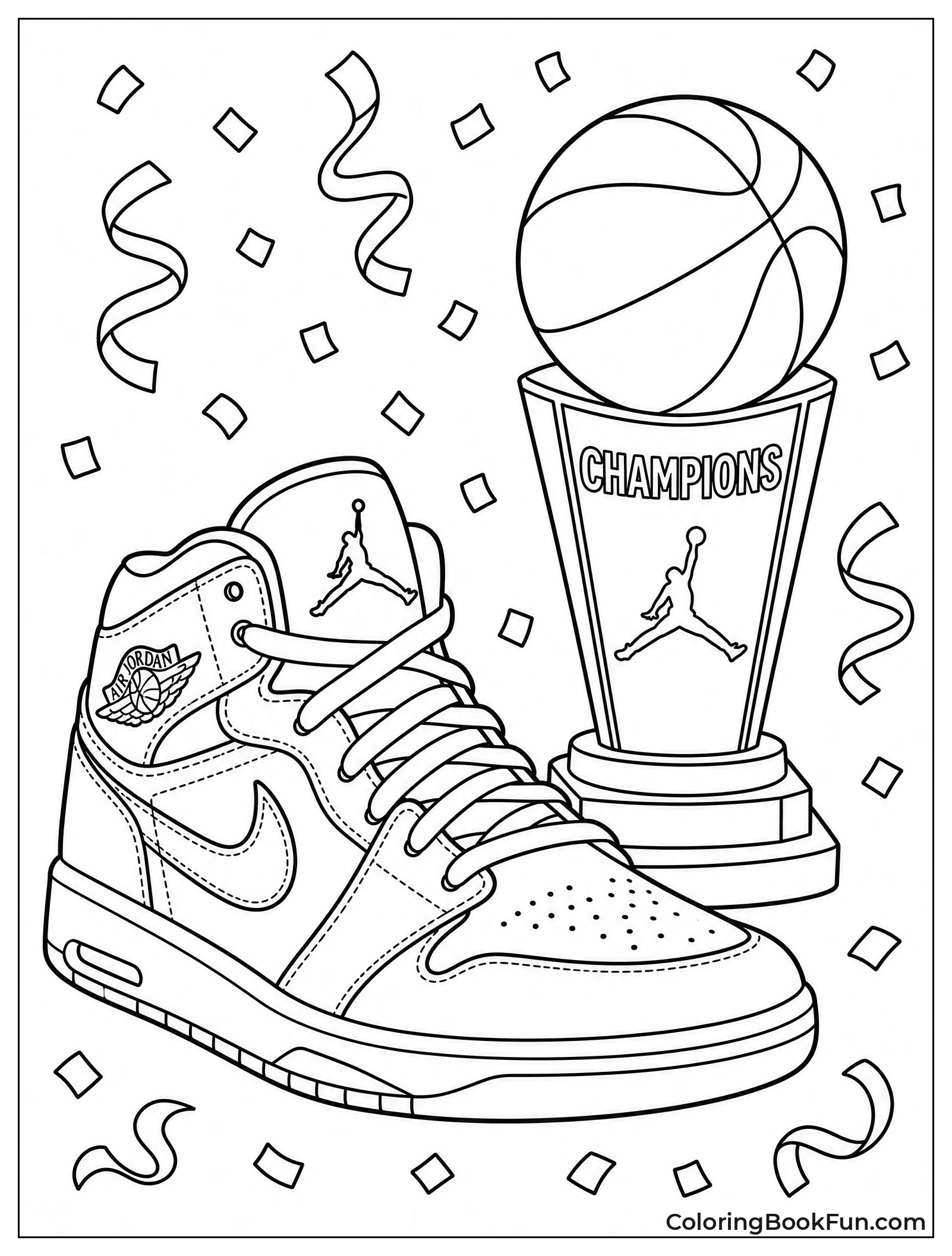 Sneaker Next to Championship Trophy