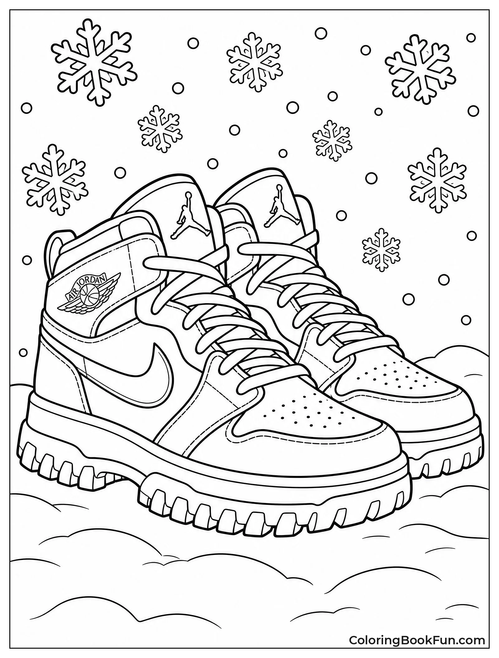 Winter Jordan Boots in Snow