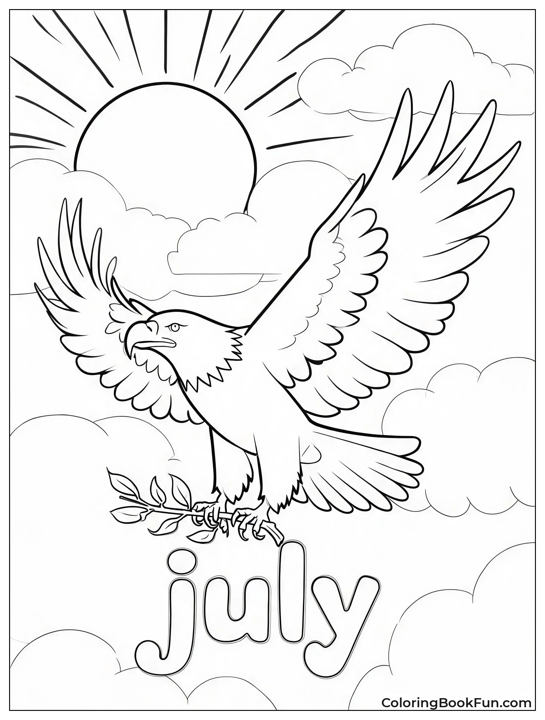 Eagle Soars with Olive Branch
