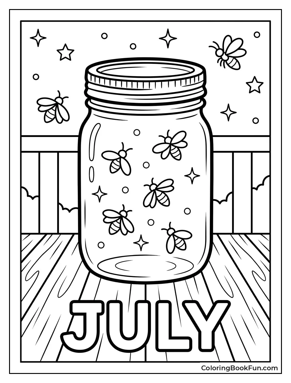 Fireflies Glow Inside Mason Jar