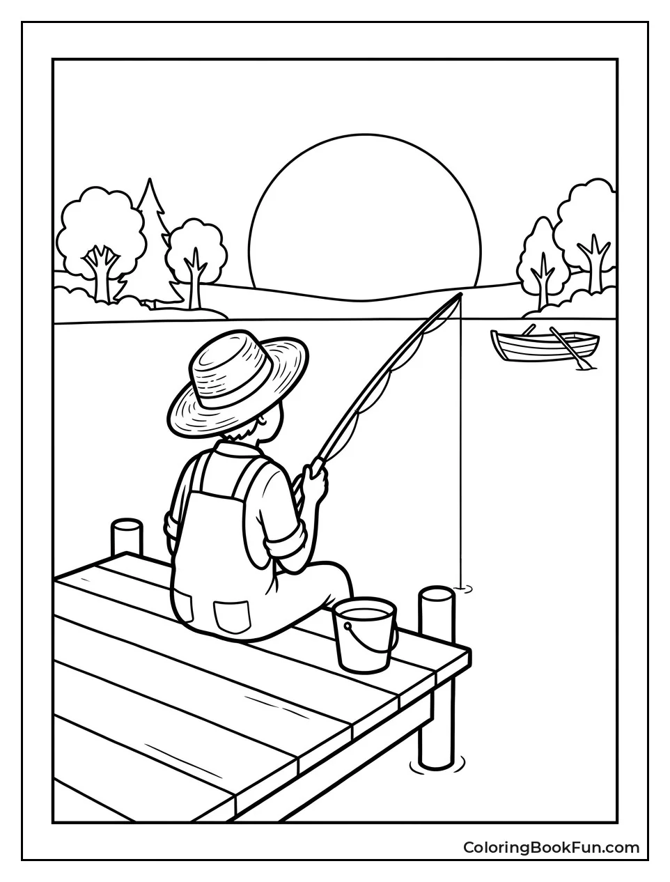 Person Fishes from Wooden Dock